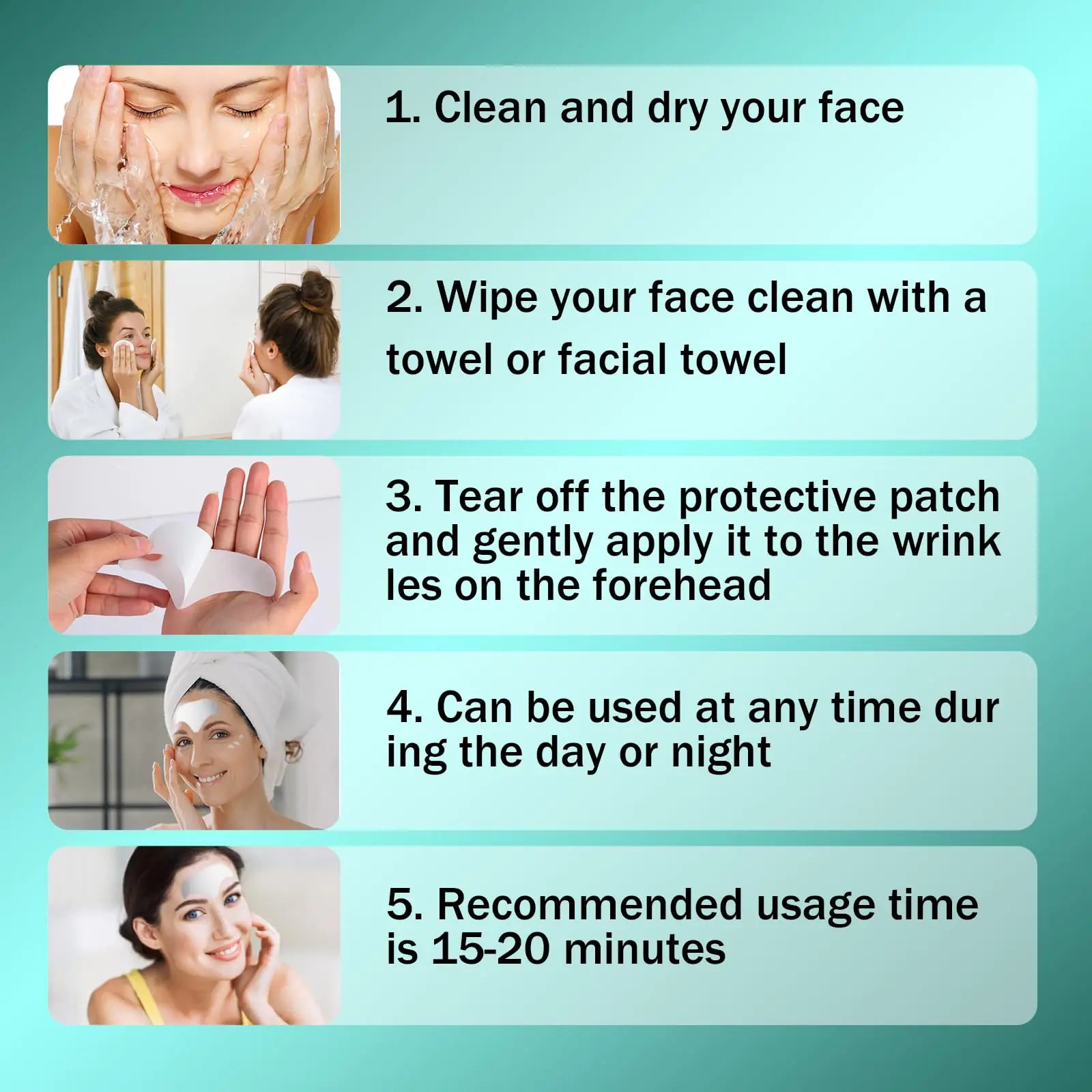 Forehead Wrinkle Patches (12 Pack) - Anti-Aging Face Strips to Smooth Fine Lines & Wrinkles Naturally | Perfect for Nighttime Skincare & Daily Use