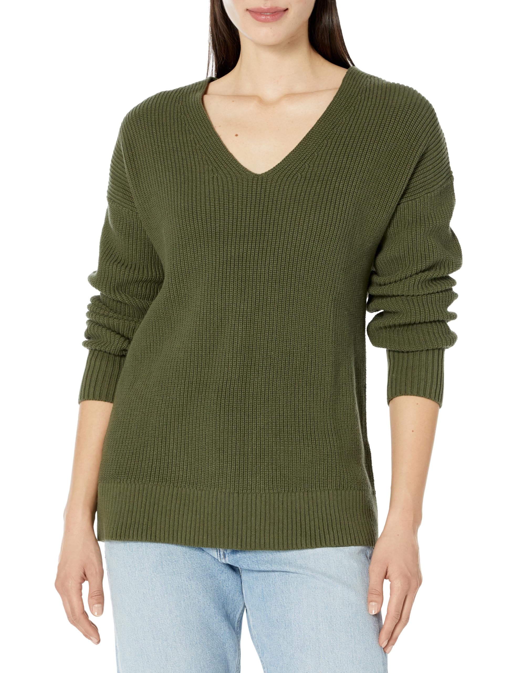 GAP Women's Maternity Cotton V-Neck Sweater - Soft Stretch Pregnancy Top for Comfortable Layering | Perfect for Work, Casual Outfits & Baby Showers