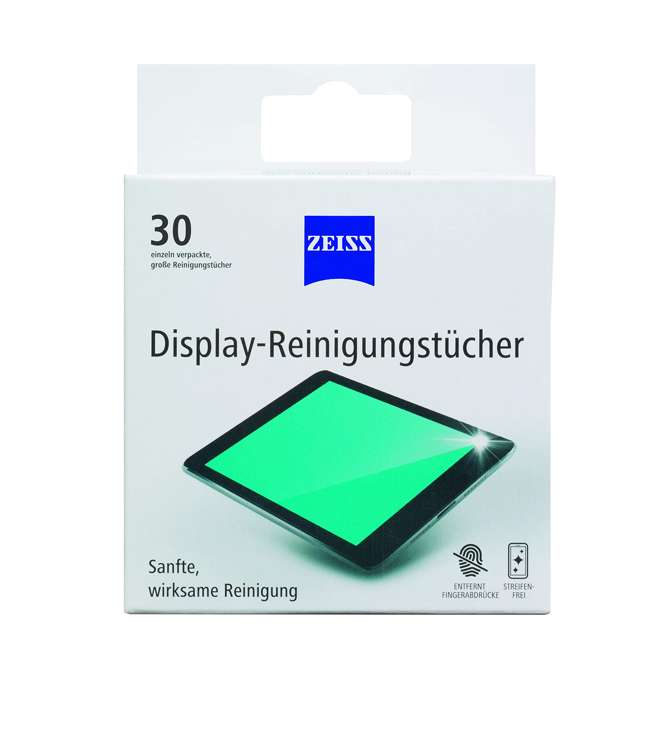 Zeiss 581-998 30 Pack Screen Cleaning Wipes for Soft and Clean Screens – Perfect for Smartphones, Laptops, TVs, and Glasses