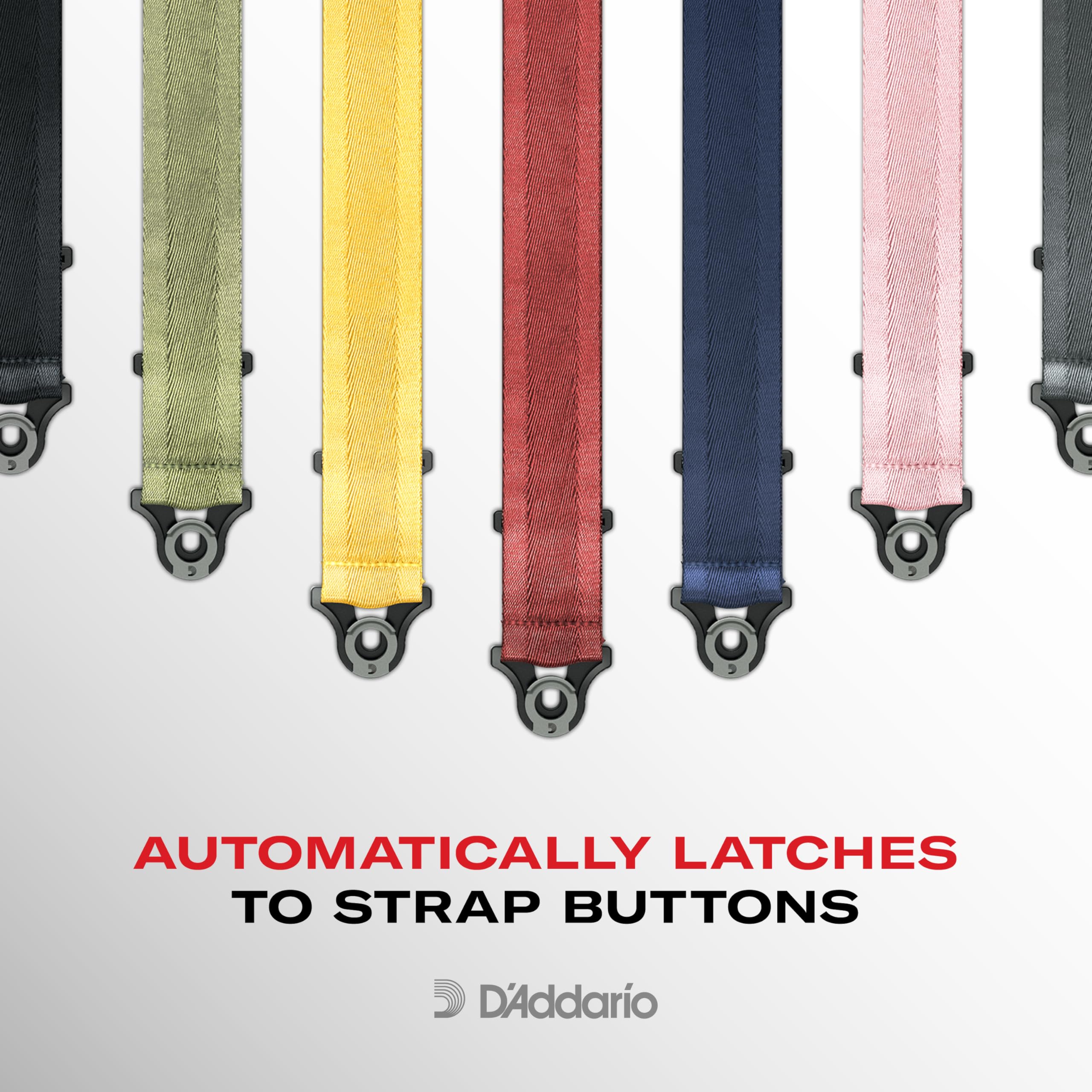 D'Addario Auto Lock Guitar Strap for Acoustic & Electric Guitars - Secure Adjustable Strap with Quick Release - Perfect for Live Performances, Studio Sessions & Practice