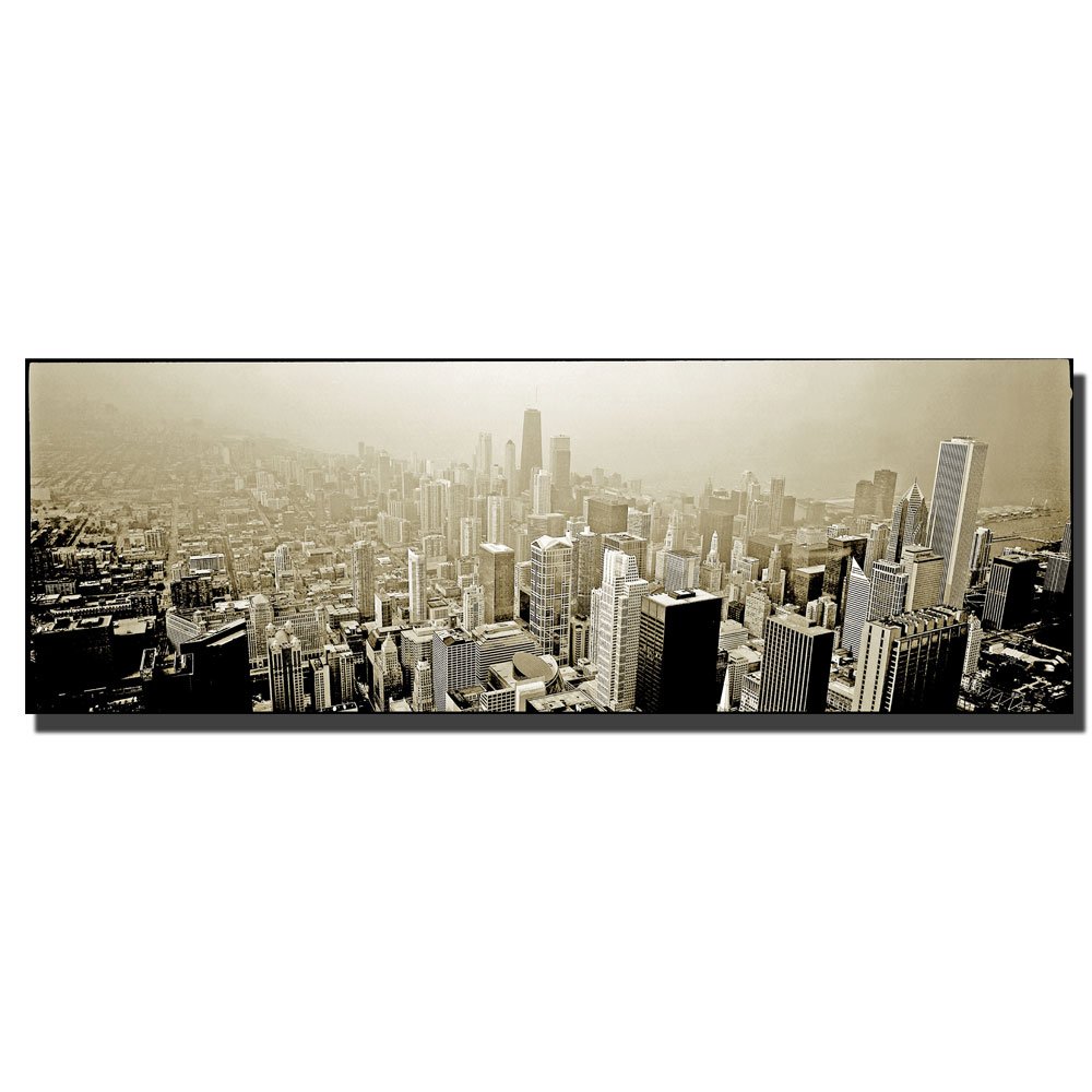 Preston Chicago Skyline Canvas Art Print - 8x24 Inch Modern Wall Decor for Living Room, Bedroom & Office | Trademark Art