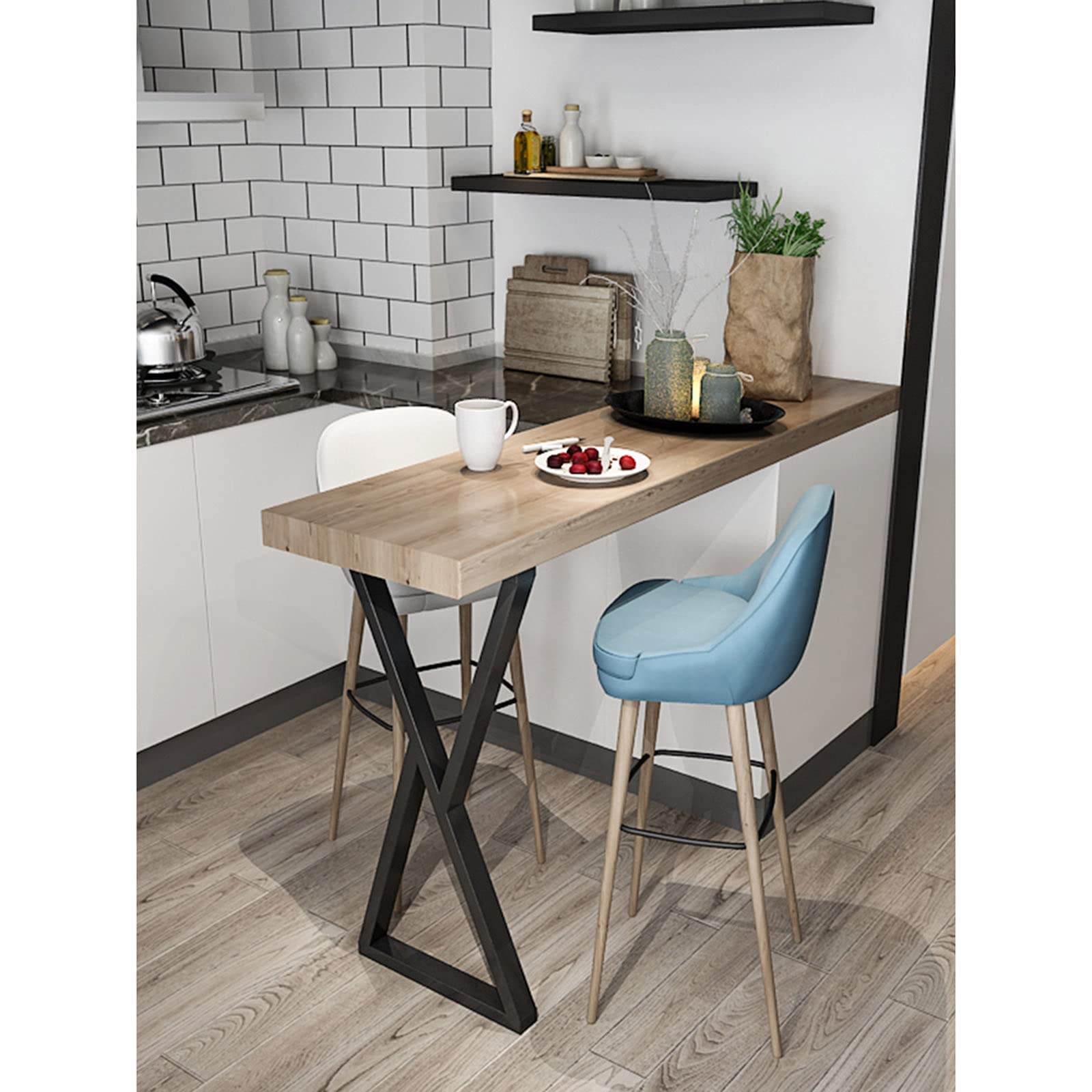 2 Pcs Black Industrial Table Legs - Heavy Duty Metal Furniture Legs for DIY Desk, Coffee Table, Bar, and Workbench - 30x100cm/11.8x39.4in with Floor Protectors & Screws - Perfect for Home Office, Restaurant, and Industrial Settings
