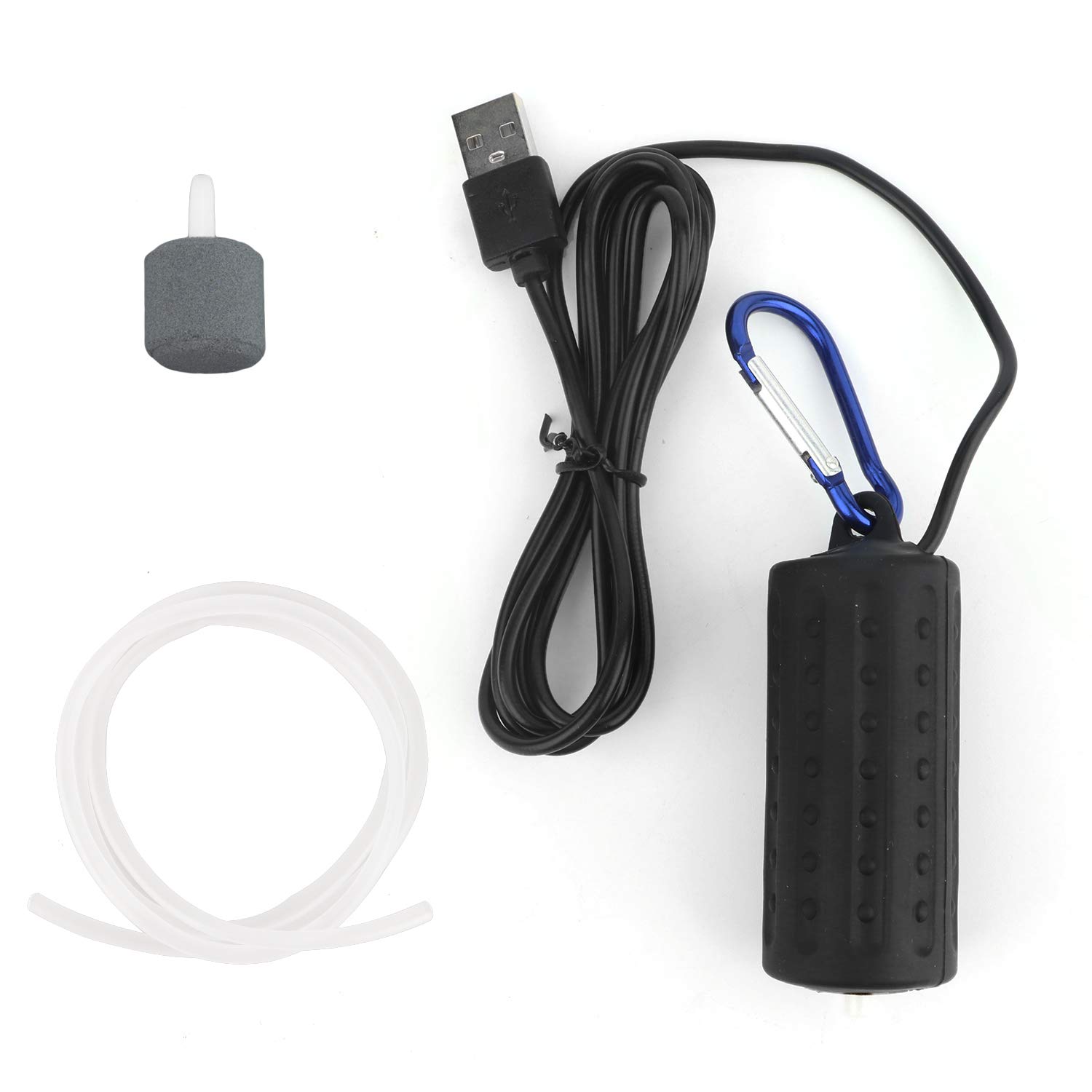 Ultra Quiet USB Aquarium Air Pump - Energy Saving Mini Nano Fish Tank Oxygen Pump for Small to Medium Tanks | Perfect for Home, Office & Travel Use | Durable Black Design