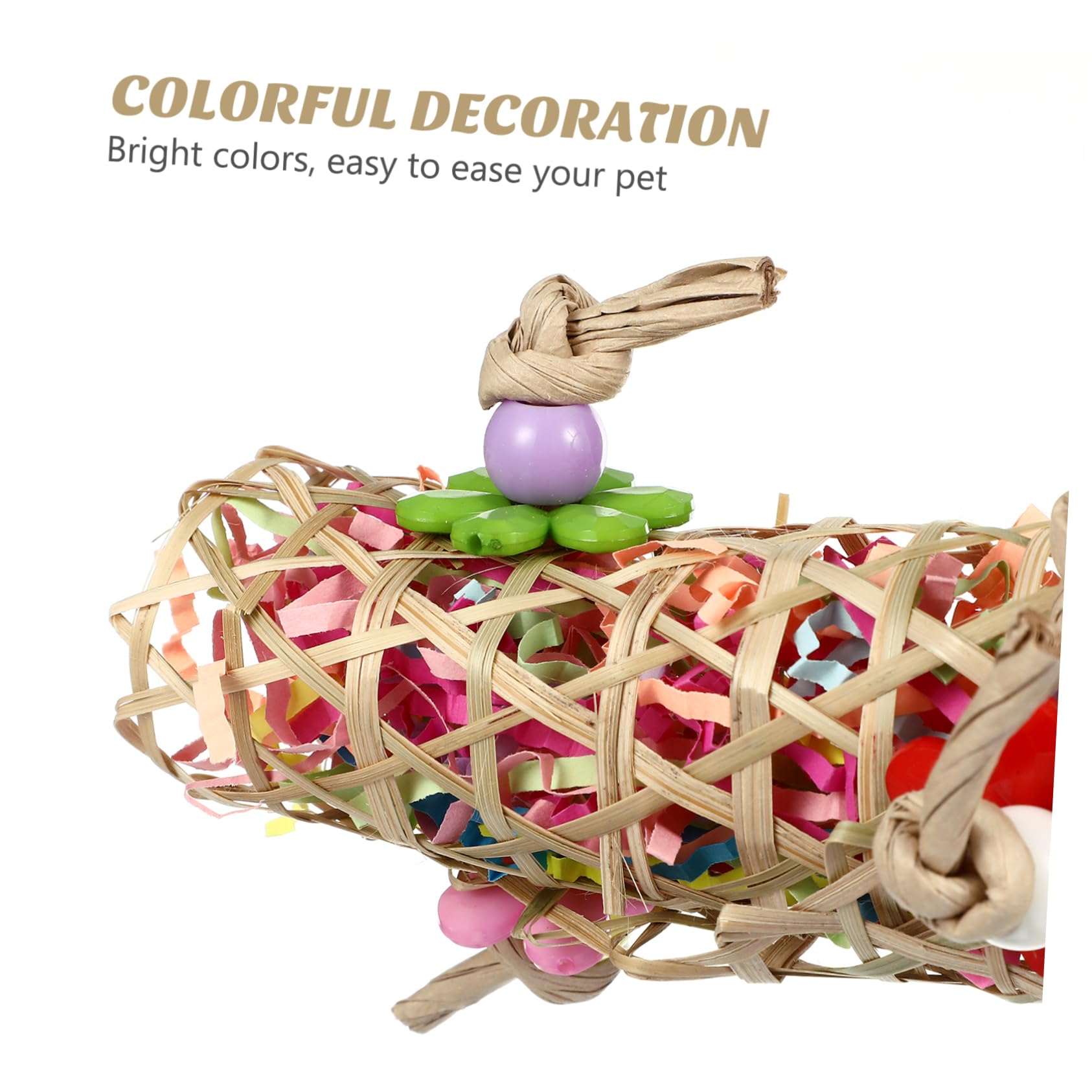 Balacoo 3 Pcs Cockatiel Toys - Parrot Foraging Hanging Shredder, Chewing Perch for Macaws, Conures & African Greys - Wooden Bite Cone Tail Bird Toy for Cage Enrichment and Mental Stimulation
