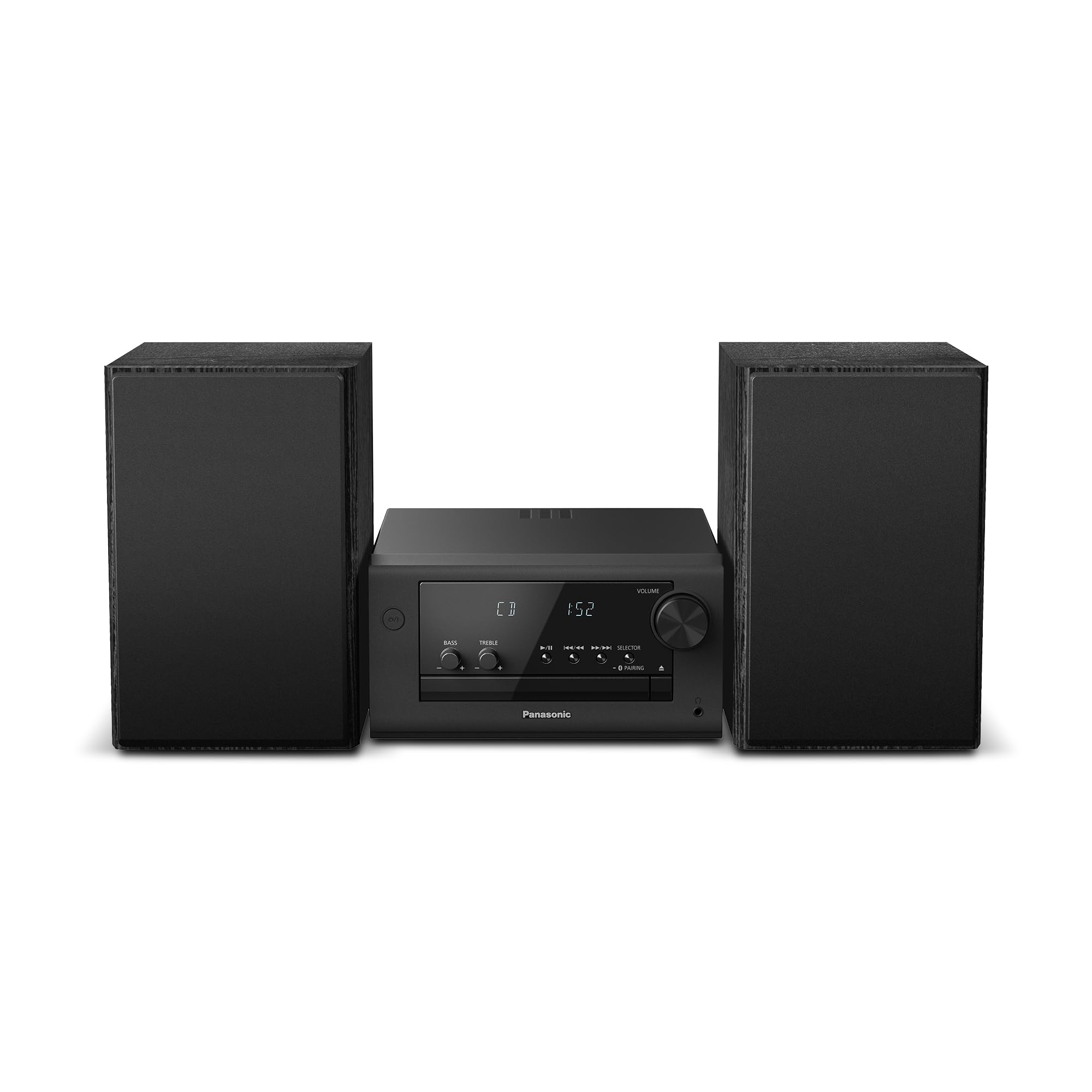 Panasonic SC-PM702EB-K Compact HiFi Stereo System with FM/DAB/DAB+ Radio, 80W 2-Way Speakers, MP3/CD Player, Bluetooth, USB, AUX Input - Black | Perfect for Bedroom, Office & Small Spaces