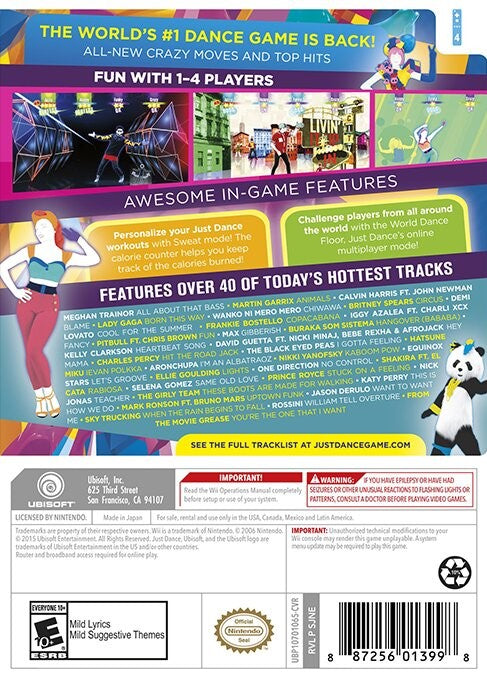 Used Just Dance 2016 for Nintendo Wii - Fun Dance Video Game for Parties & Family Entertainment