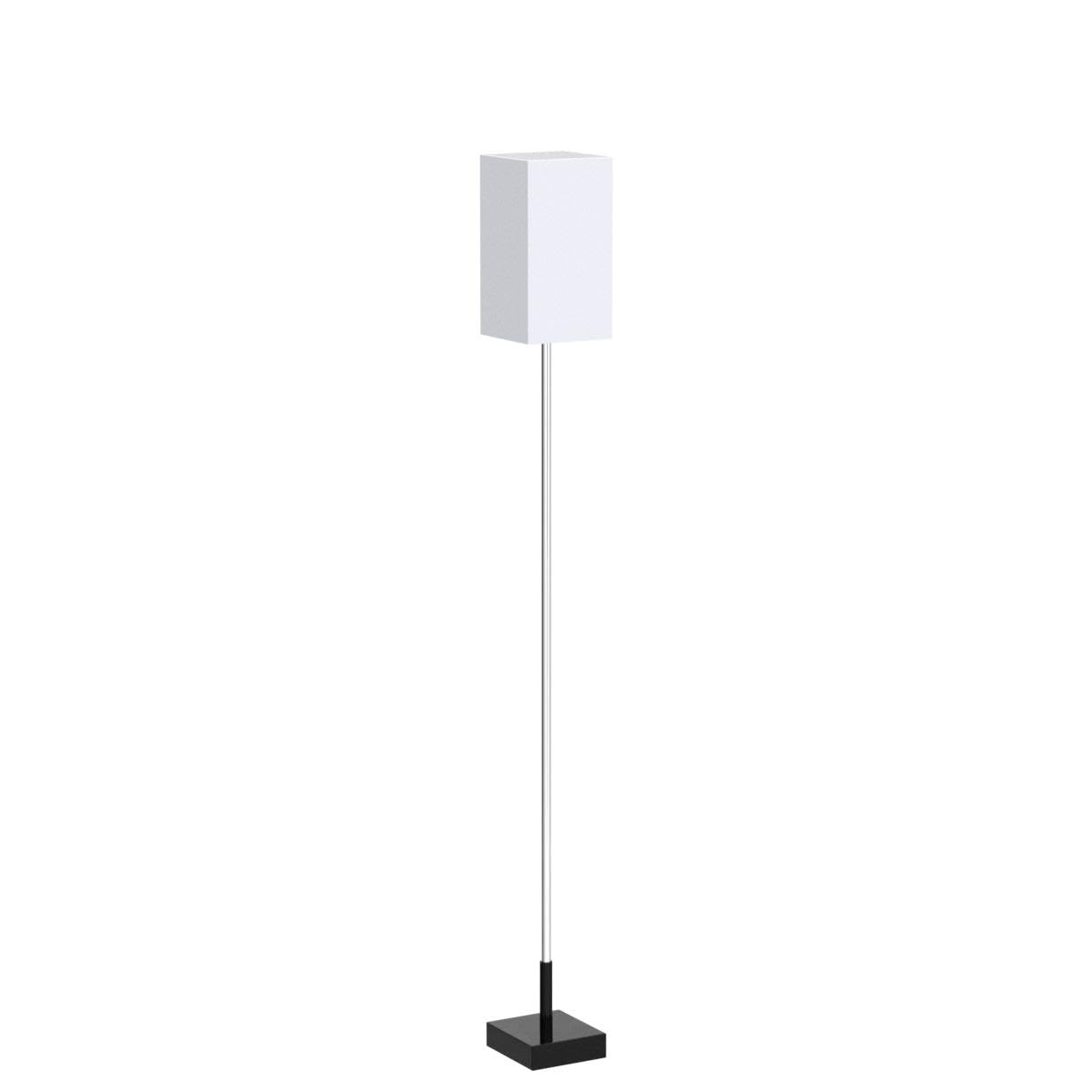 3-Way Touch Control Dimmable Floor Lamp with Sturdy Marble Base & Brushed Nickel Finish - Adjustable Standing Lamp with Square Linen Shade for Living Room, Bedroom, Office - Includes LED Bulb for Home Decor & Ambient Lighting