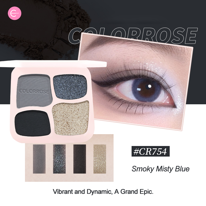 Colorrose Compact 4-Color Eyeshadow Palette - Travel-Friendly Makeup for Everyday & Party Looks