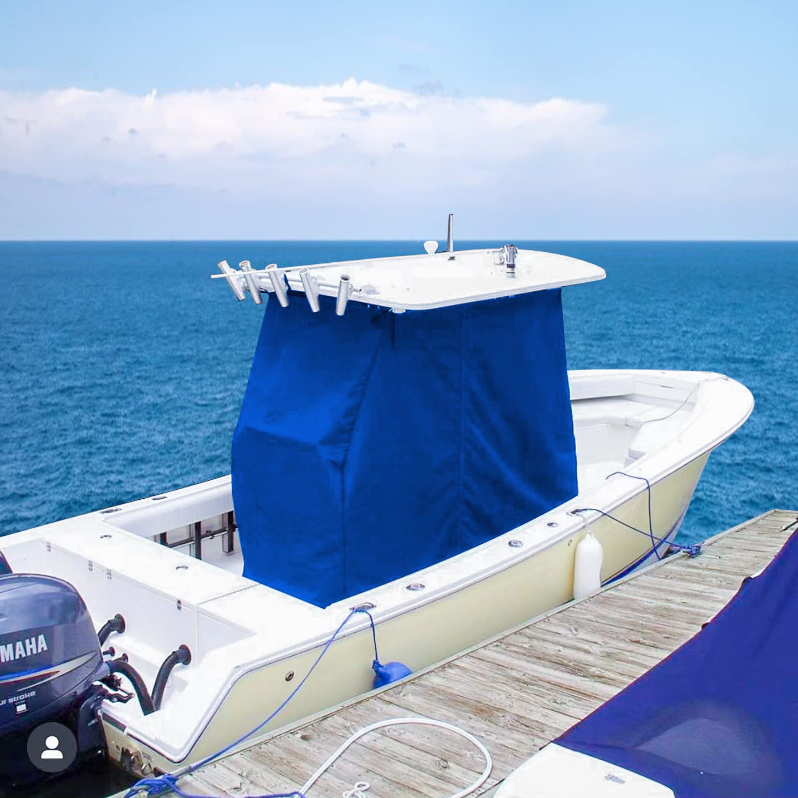 Universal Boat T-Top Center Console Cover - Waterproof Polyester Fabric Protective Cover for Trailering (72
