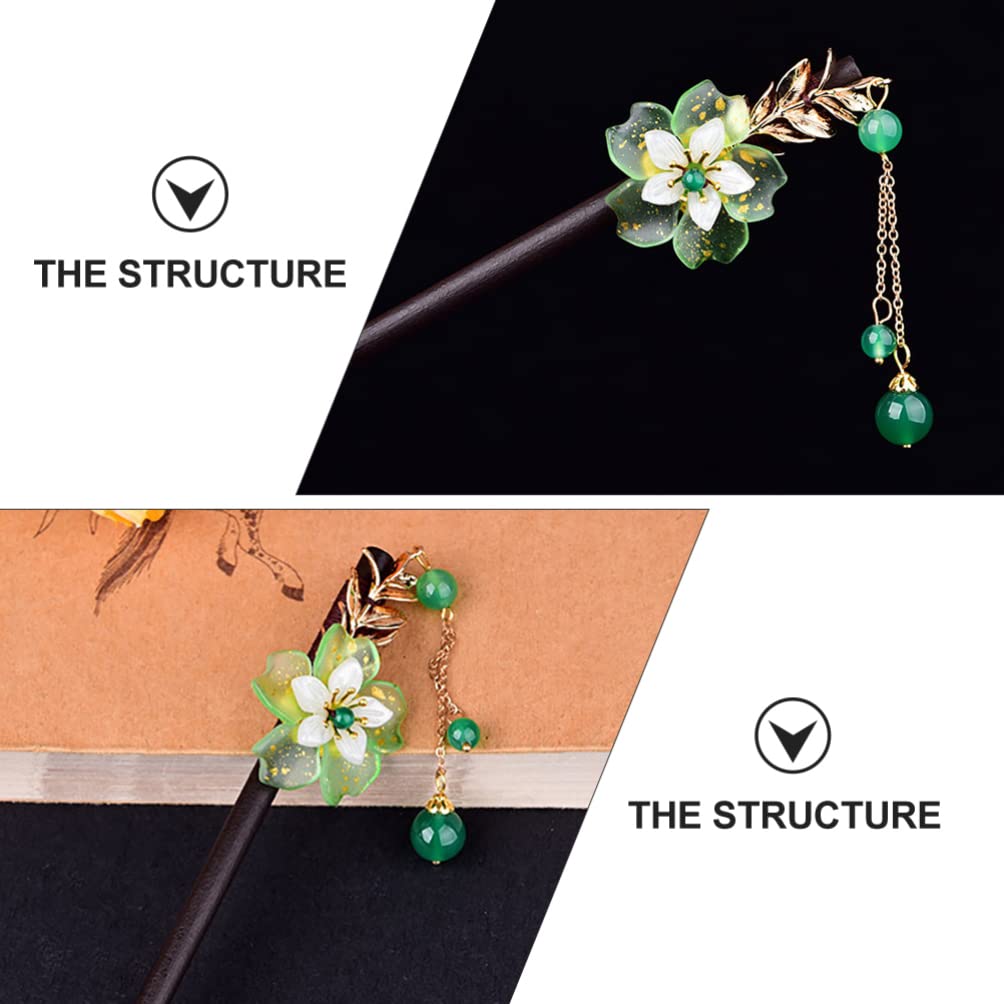 Elegant Agate Hair Stick - Chinese Hanfu Hairpin with Tassel for Bun & Updo Hairstyles | Perfect for Weddings, Cosplay & Traditional Chinese Fashion