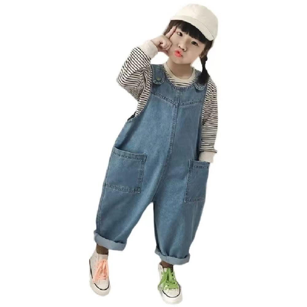 Girls Denim Overalls Casual Jean Backpack Pants - Stylish & Comfortable for School, Playdates & Outdoor Adventures