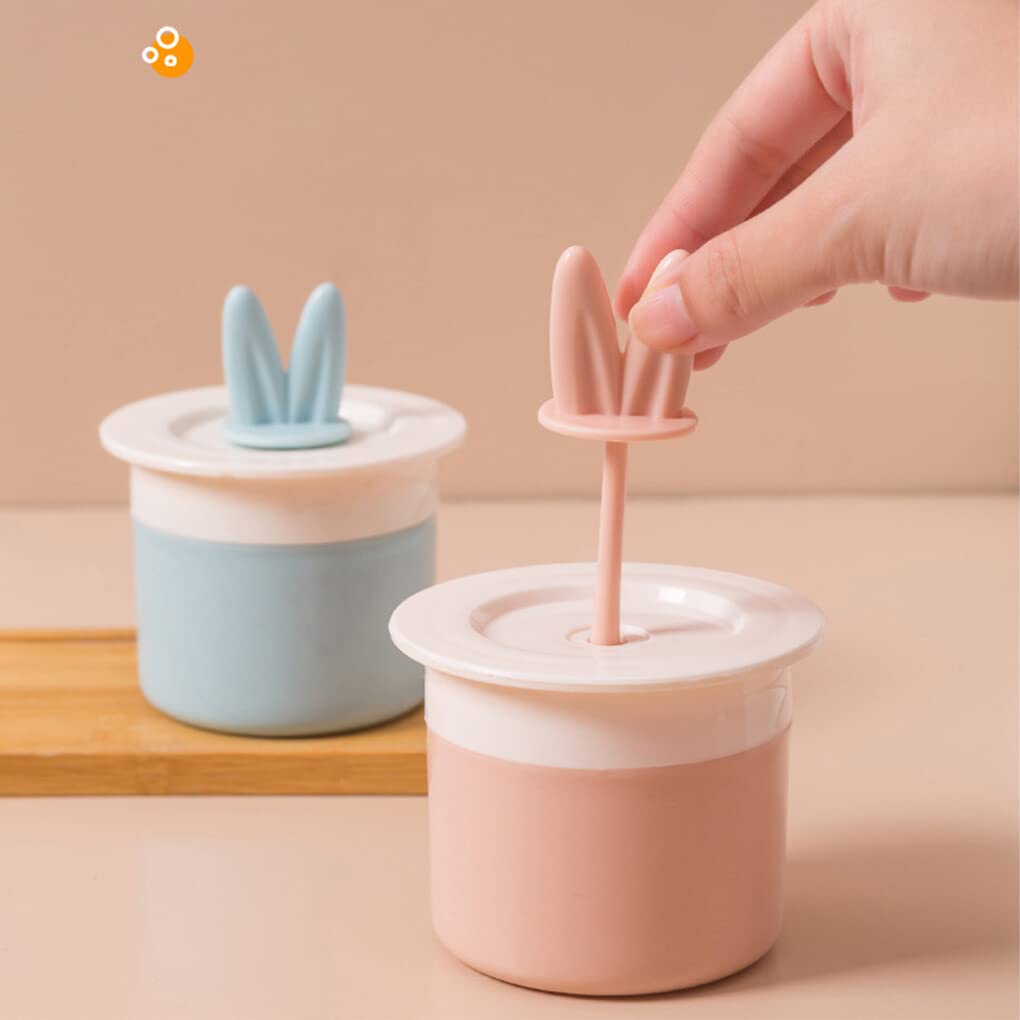 BOKIOESDE Portable Foam Maker for Face Cleansing - Light Blue & White Bubble Foamer Cup | Travel-Friendly Toiletries for Skincare Routine & Makeup Removal