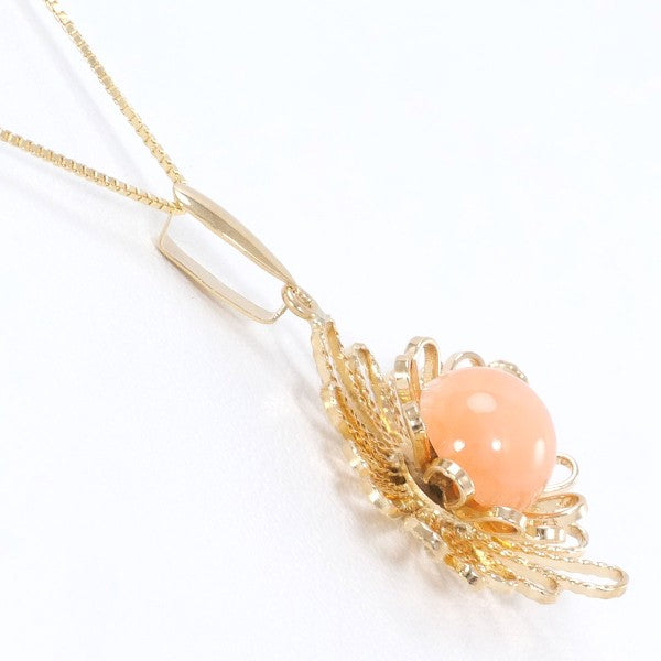 18K Yellow Gold Coral Necklace for Women - Elegant Handmade Jewelry Gift for Birthday, Anniversary & Special Occasions