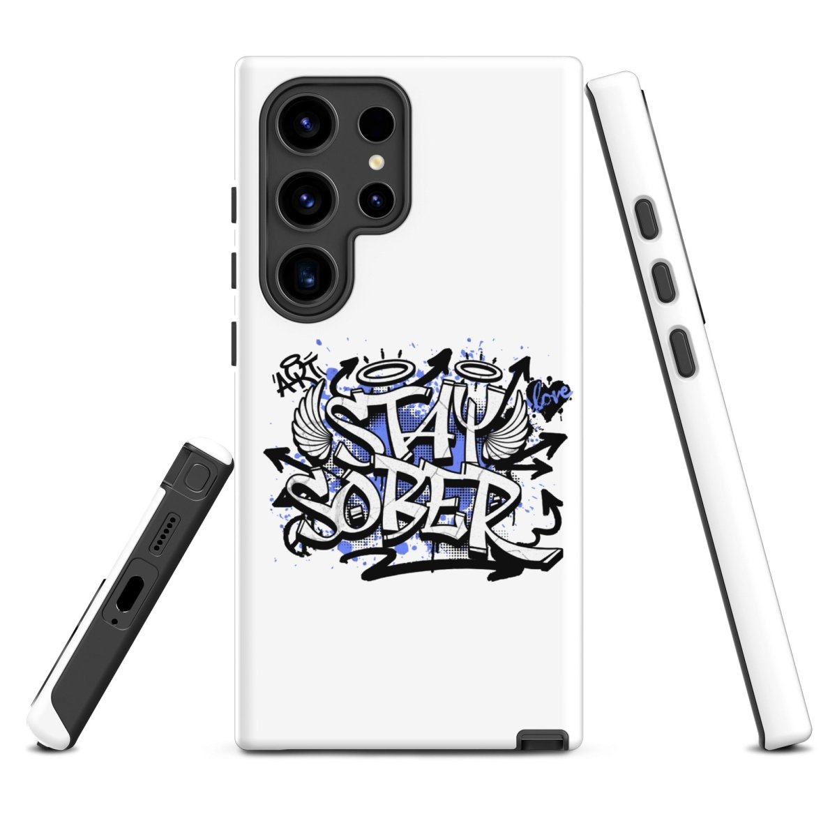 Stay Sober Graffiti Samsung Phone Case - Trendy Protective Cover for Galaxy S21/S20/Note 20 - Perfect for Nightlife, Concerts & Urban Fashion