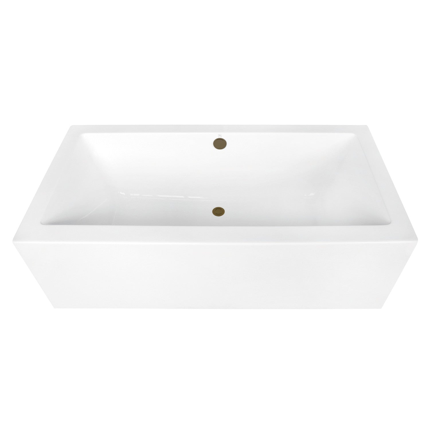Aqua Eden 67-Inch Acrylic Freestanding Bathtub - Rectangular Double-Ended Soaking Tub with Overflow Drain, Glossy White & Antique Brass Finish | Perfect for Luxury Bathrooms, Spa Retreats & Master Suites