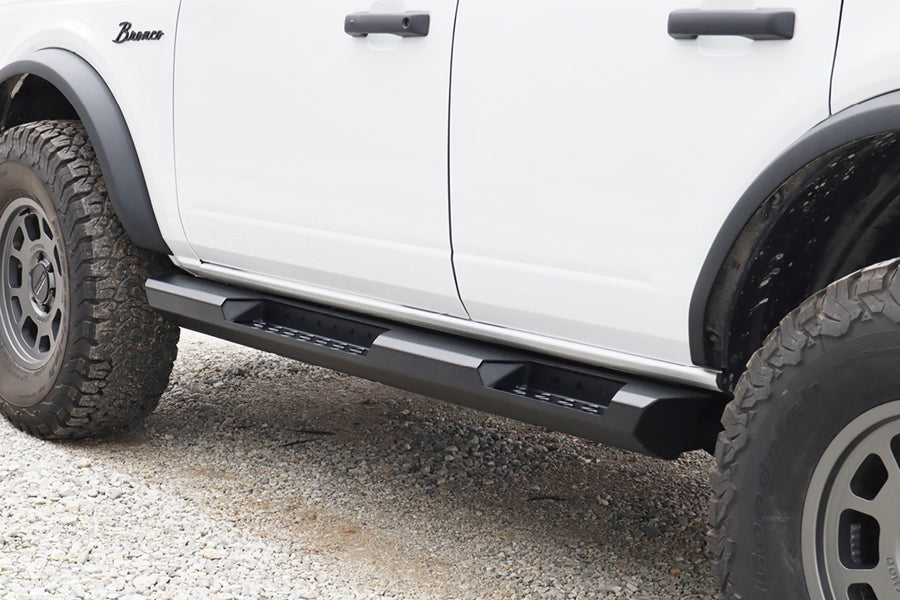 2021-2024 Ford Bronco 4-Door LOD Offroad Rock Sliders - Heavy Duty Black Steel Side Steps for Off-Roading & Rock Crawling | Perfect for Trail Riding & Adventure Vehicles