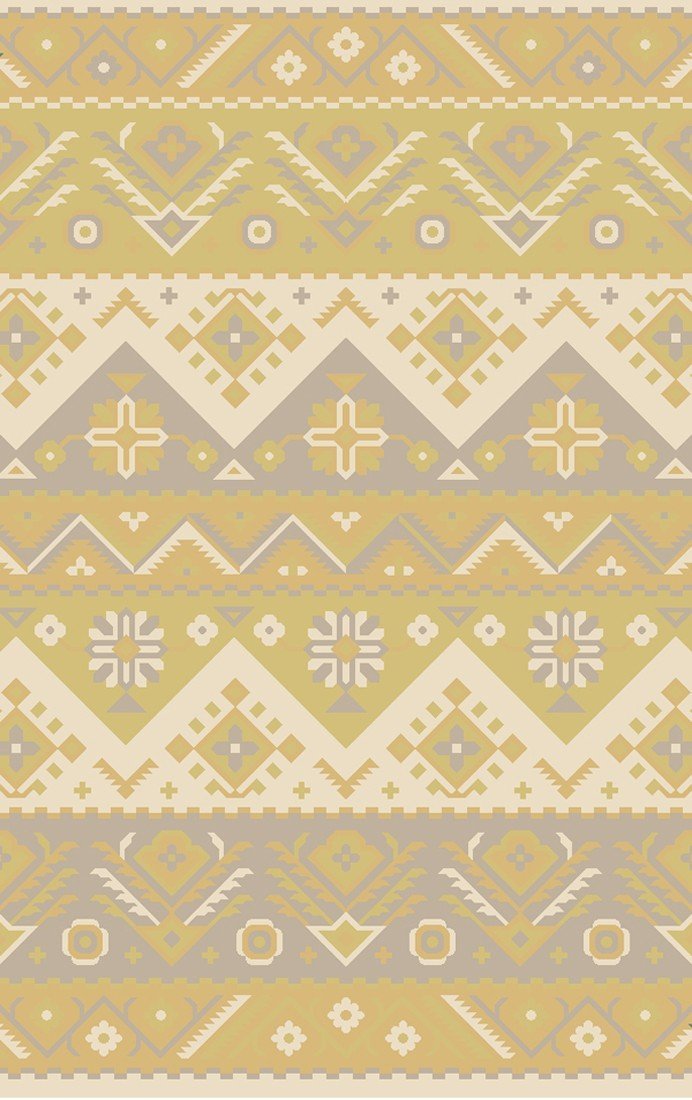 Hand Woven Casual Area Rug 8x11 Feet - Butter Gold Beige Lime Stripe Boho Chic Living Room Rug for Bedroom, Dining Room & Home Decor