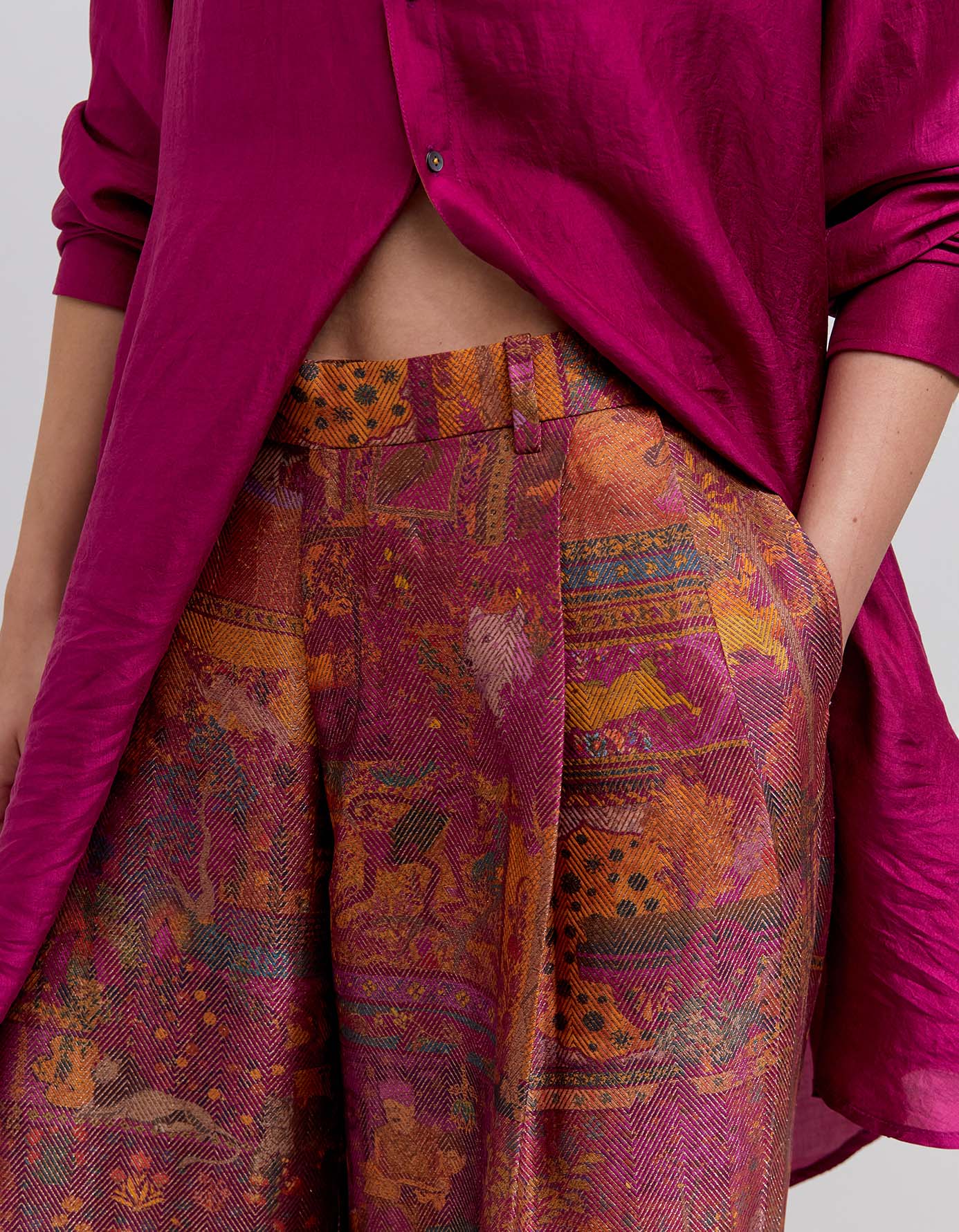 Luxury Oversized Silk Shirt for Women - Elegant Purple Blouse for Casual & Office Wear | Perfect for Layering & Special Occasions