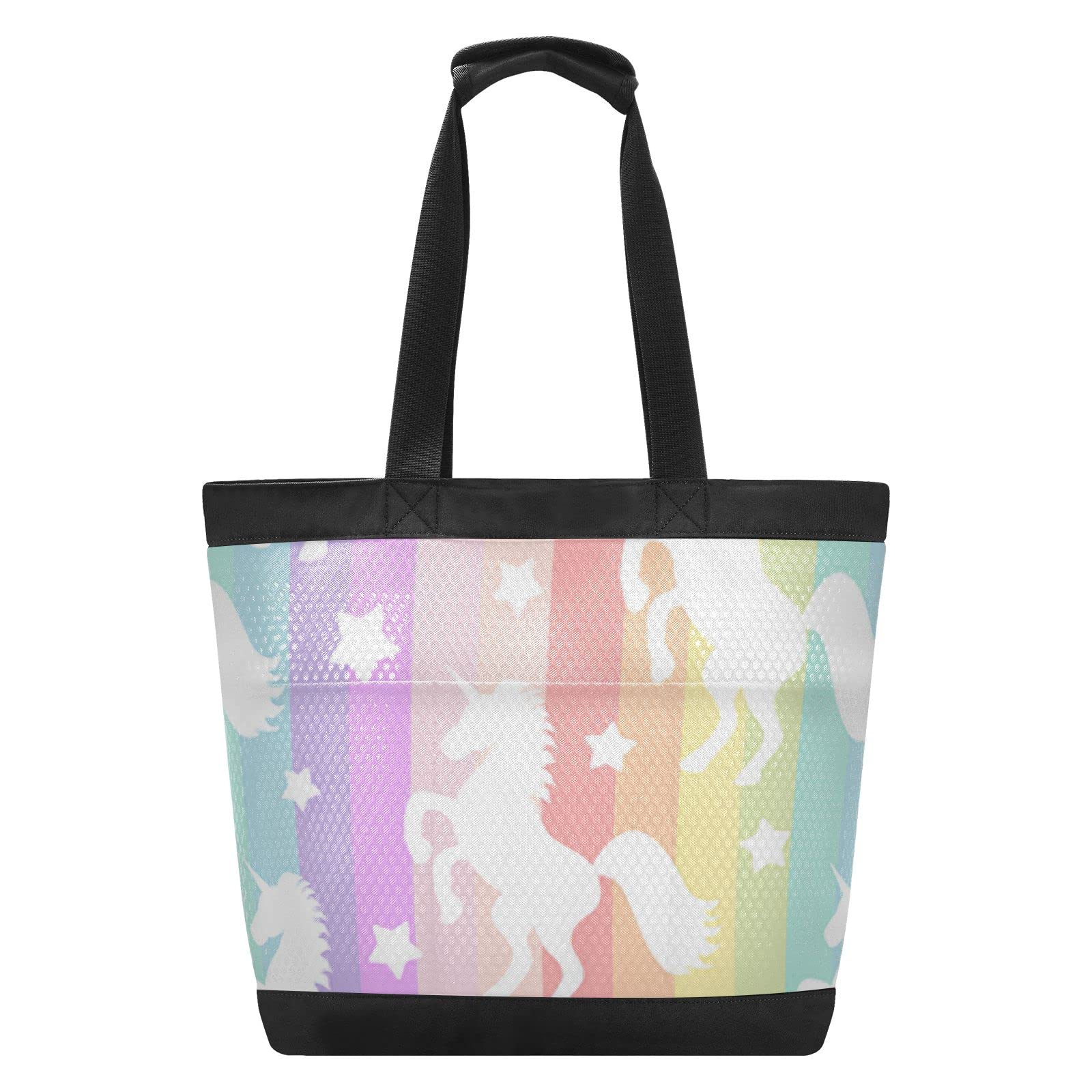 Large Mesh Beach Tote Bag with Zipper - Waterproof Oversized Carryall for Pool, Gym, Grocery Shopping & Travel - Perfect for Summer Outings, Sports Gear Storage & Daily Essentials