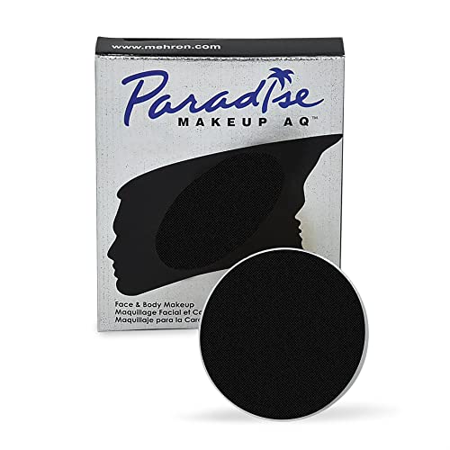 Mehron Makeup Paradise AQ Professional Water-Based Face Paint Refill - 0.25 oz / 7.5ml - Jet Black | Halloween Costumes, Theater Makeup, Body Art & Special FX