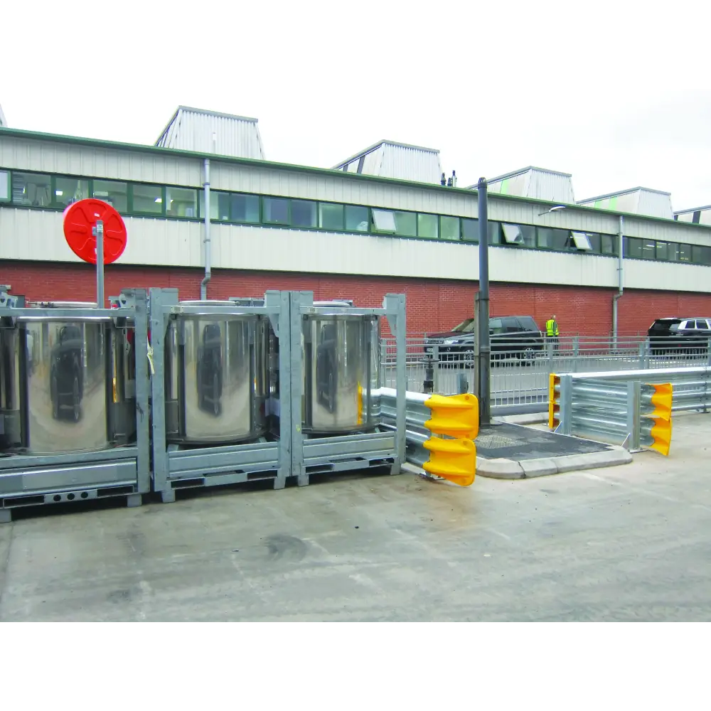 Brandsafe Armco Fishtail Safety End - Heavy Duty Steel Traffic Barrier for Parking Lots & Warehouses - Perfect for Road Safety & Vehicle Protection