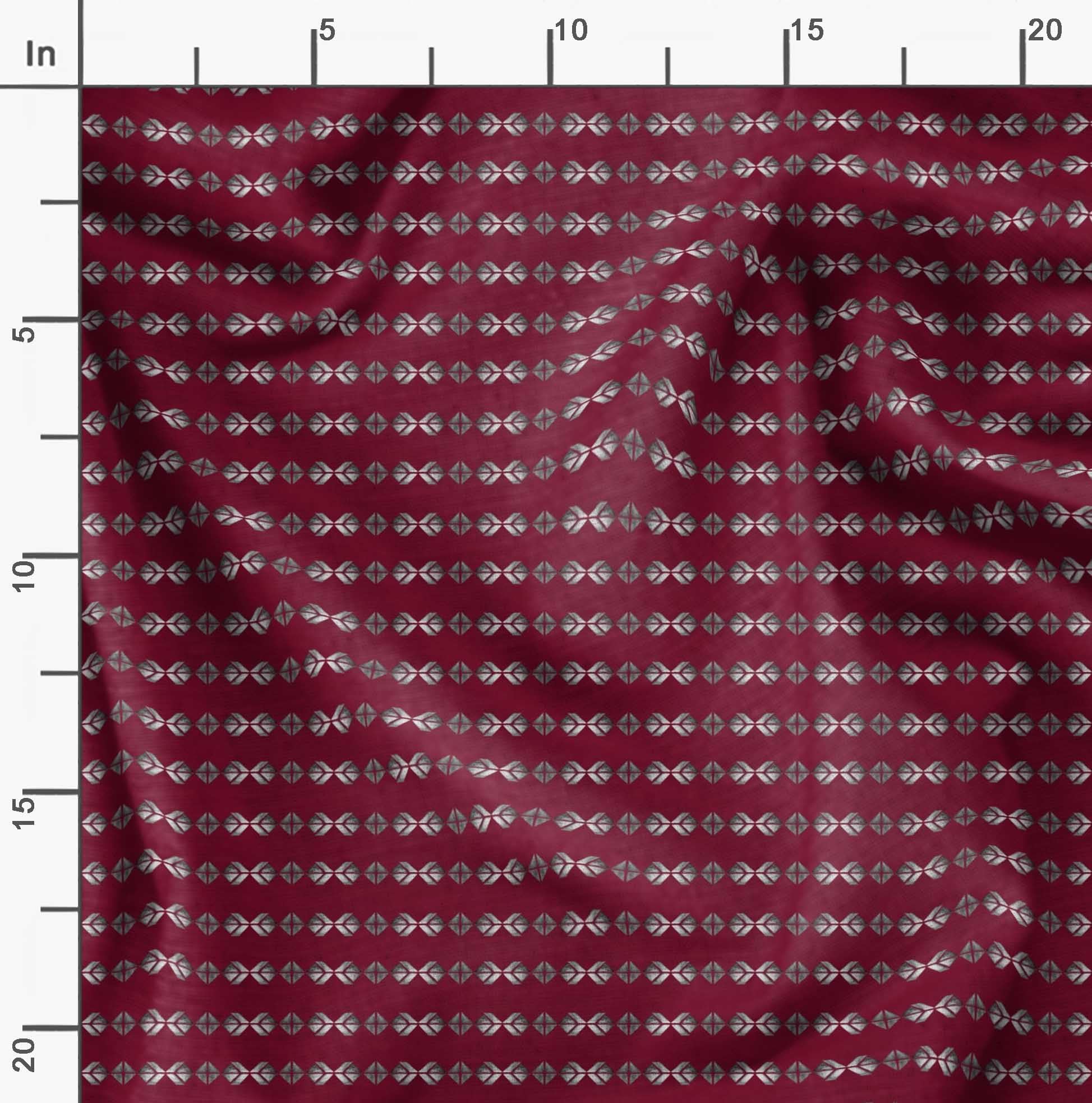 Soimoi Moss Georgette Red Fabric by The Yard - 42 Inch Wide Geometric Printed Fabric for Dresses, Scarves & Home Decor - Modern Triangle Art Design for DIY Sewing & Creative Crafts