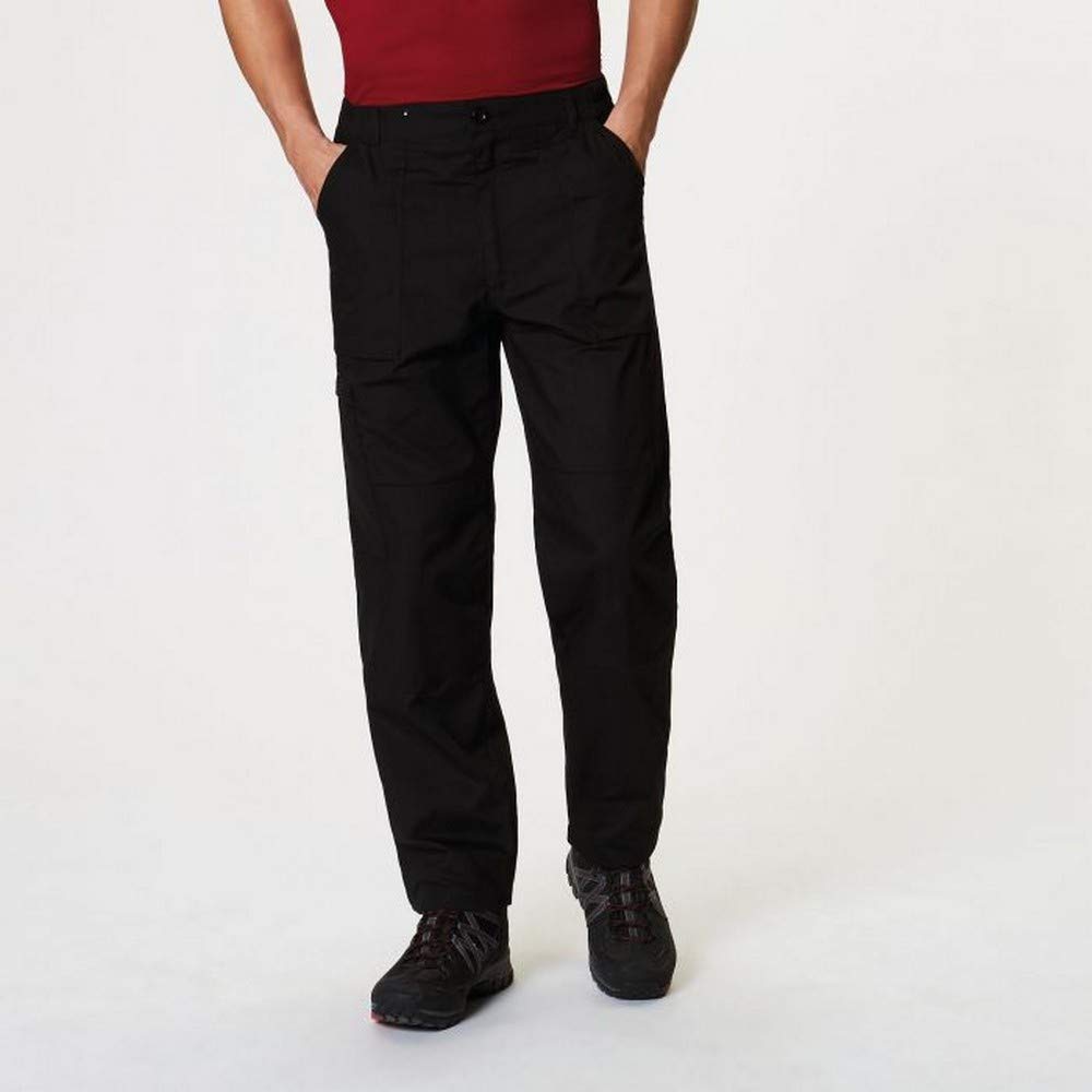 Men's Lined Action Pants 34W x 29L - Black Tactical Cargo Pants for Outdoor Hiking, Work & Casual Wear