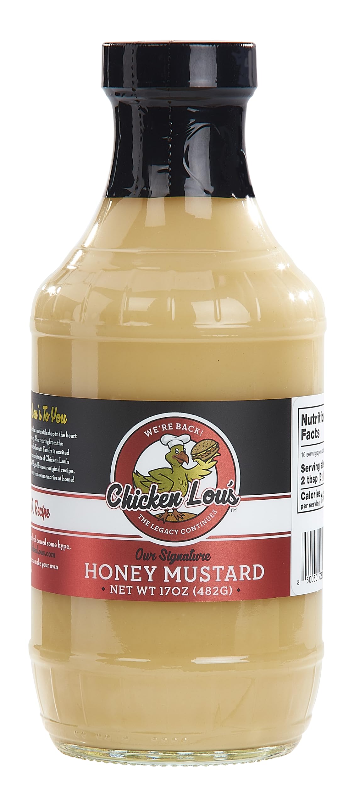 Chicken Lou's® Honey Mustard Dressing - 16 fl oz | Creamy, Mild & Sweet All-Natural Salad Dressing, Marinade & Dip | Gluten Free, Vegetarian, No High Fructose Corn Syrup | Perfect for BBQ, Chicken, Pork, Beef, Vegetables & Fish | Family Recipe for Salads, Sandwiches & Grilling