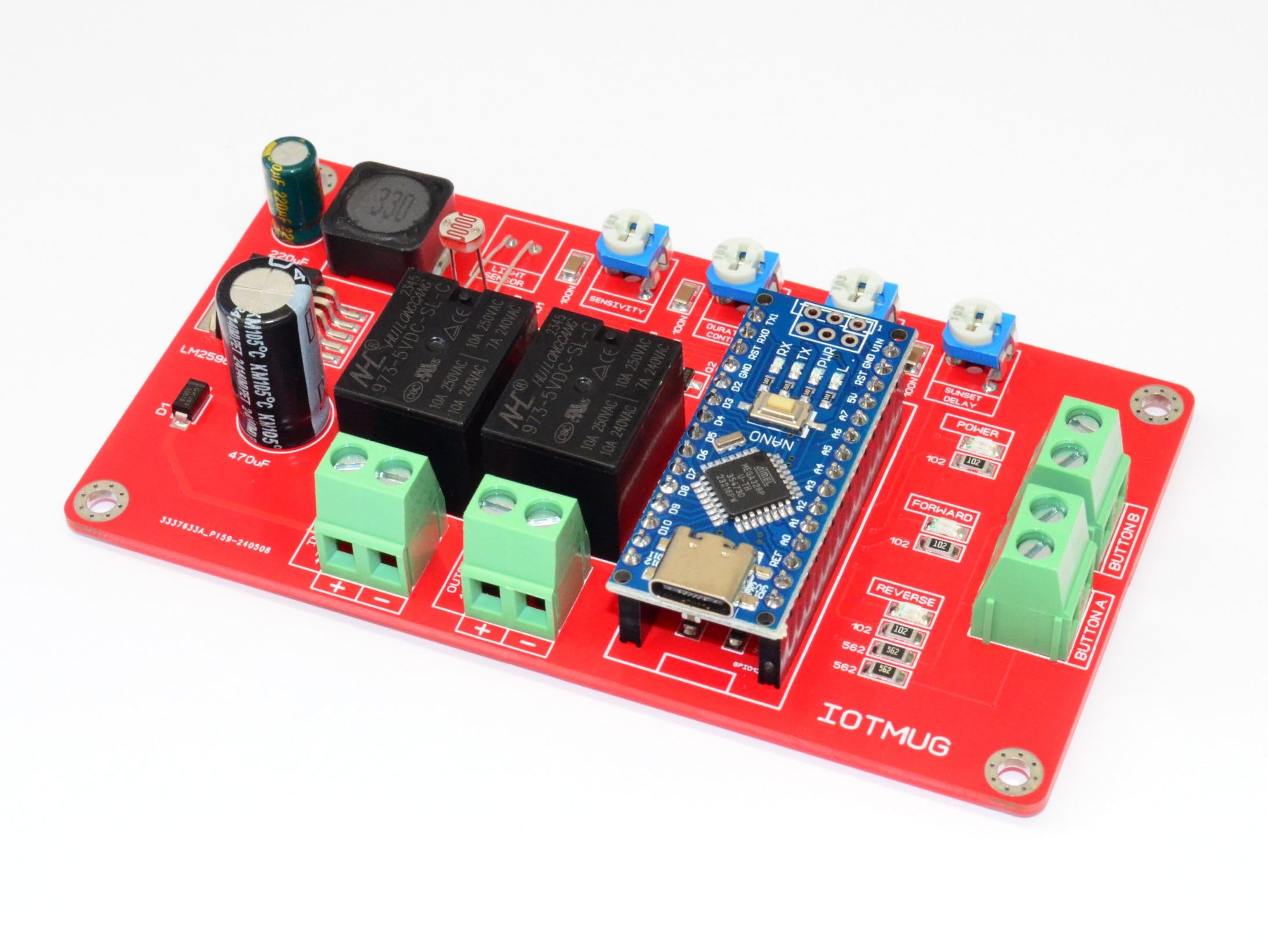 Automatic Chicken Coop Door Opener with Light Sensor - 12-35V 2A Reverse Polarity Controller for Linear Actuator | Sunrise/Sunset & Dusk to Dawn Automation | Perfect for Poultry Farm, Backyard Coops, and Automatic Gate Systems