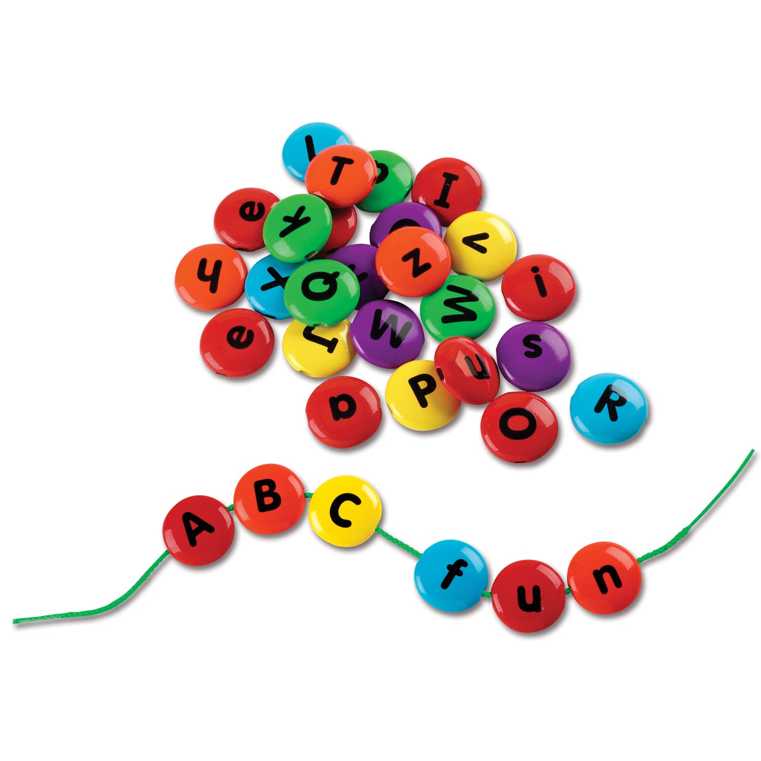 Learning Resources LER7204 Smart Snacks ABC Lacing Sweets - Educational Alphabet Beads for Kids, Fine Motor Skills Toy with 29 Pieces - Perfect for Preschool Learning & Hand-Eye Coordination Practice