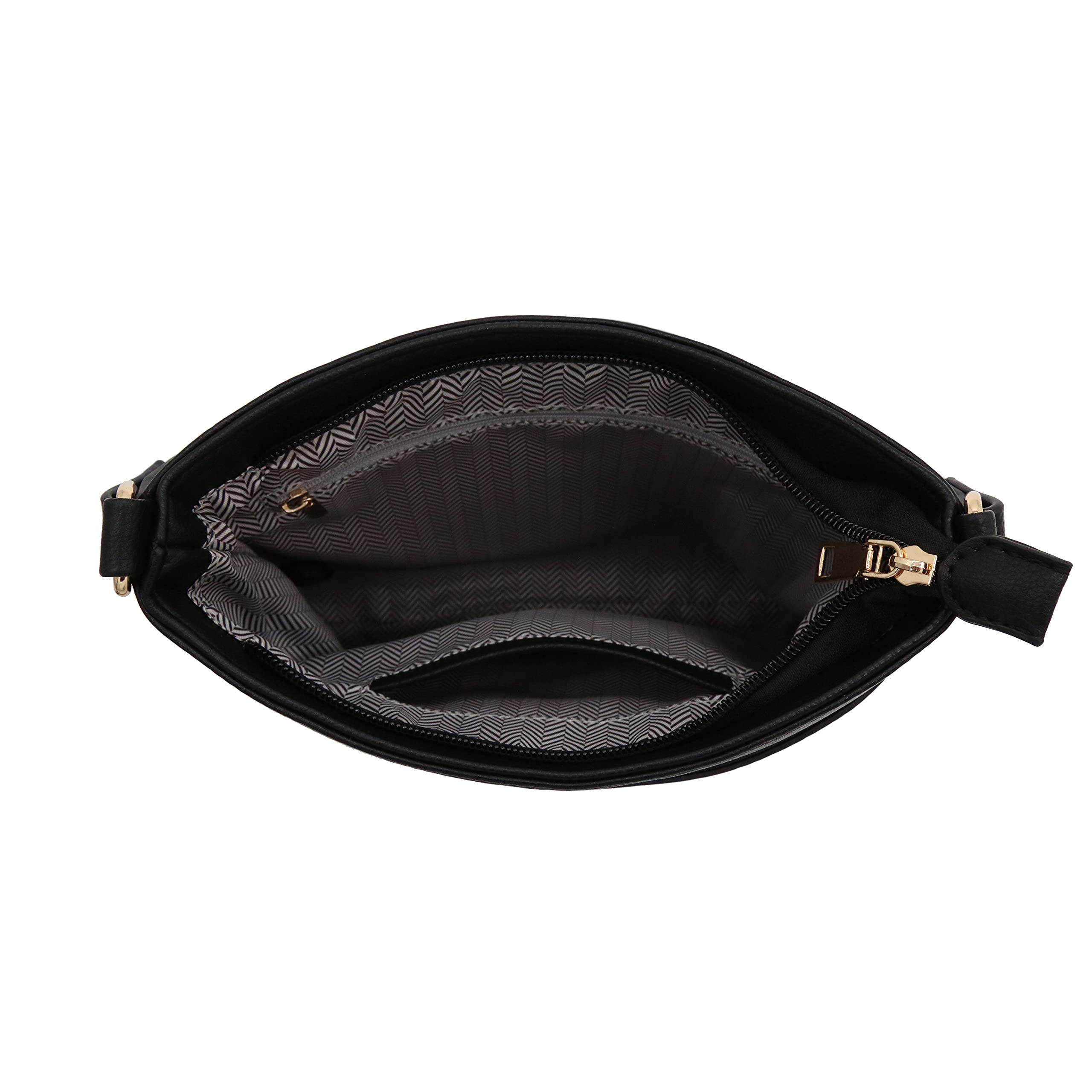 Stylish Medium Crossbody Bag for Women - Solid Color Modern Classic Purse with Gold Plate Hardware - Perfect for Work, Travel & Everyday Use
