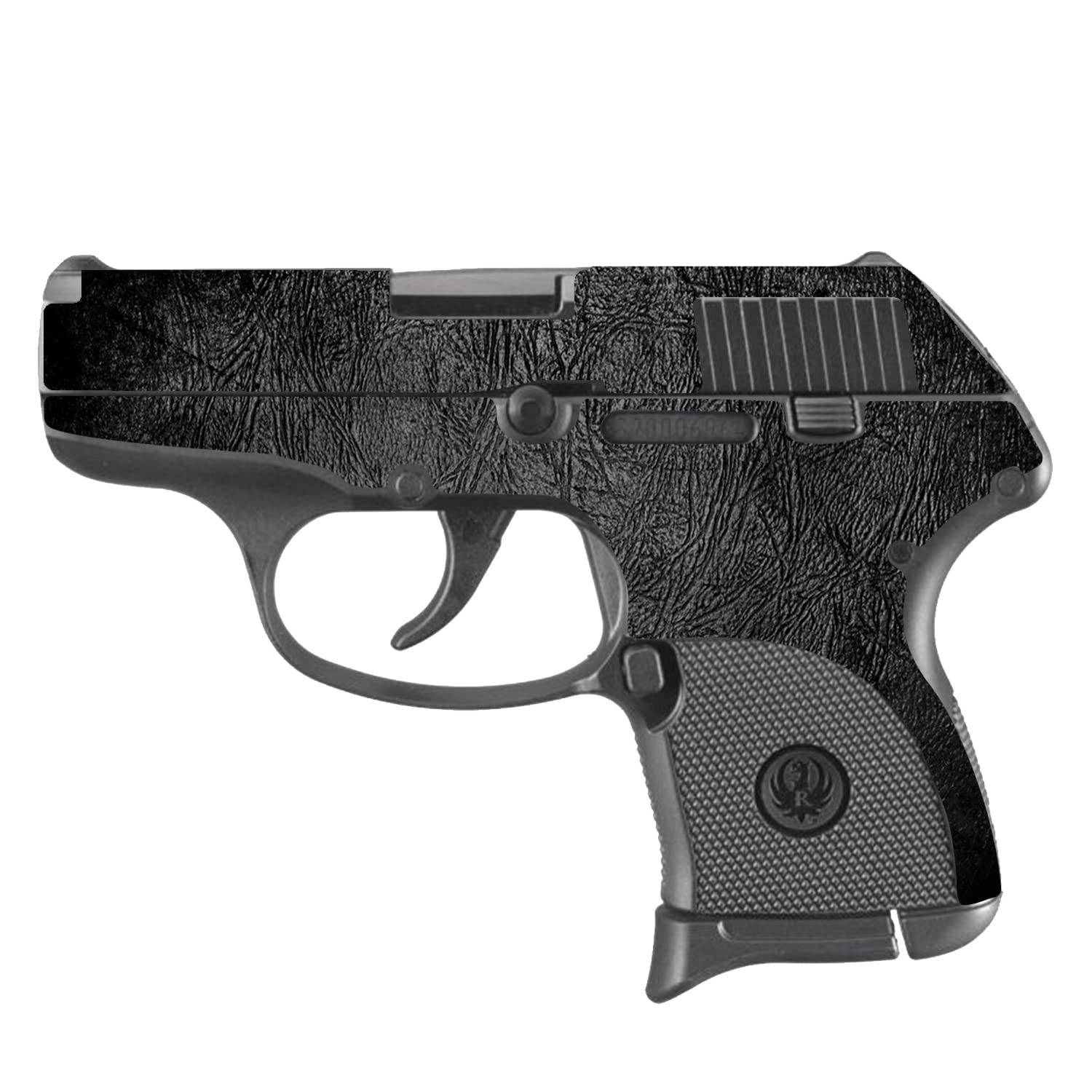 Ruger LCP 380 Skin Cover - Black Leather Vinyl Decal Wrap | Protective & Durable Made in USA | Easy to Apply & Remove | Perfect for Concealed Carry & Gun Protection