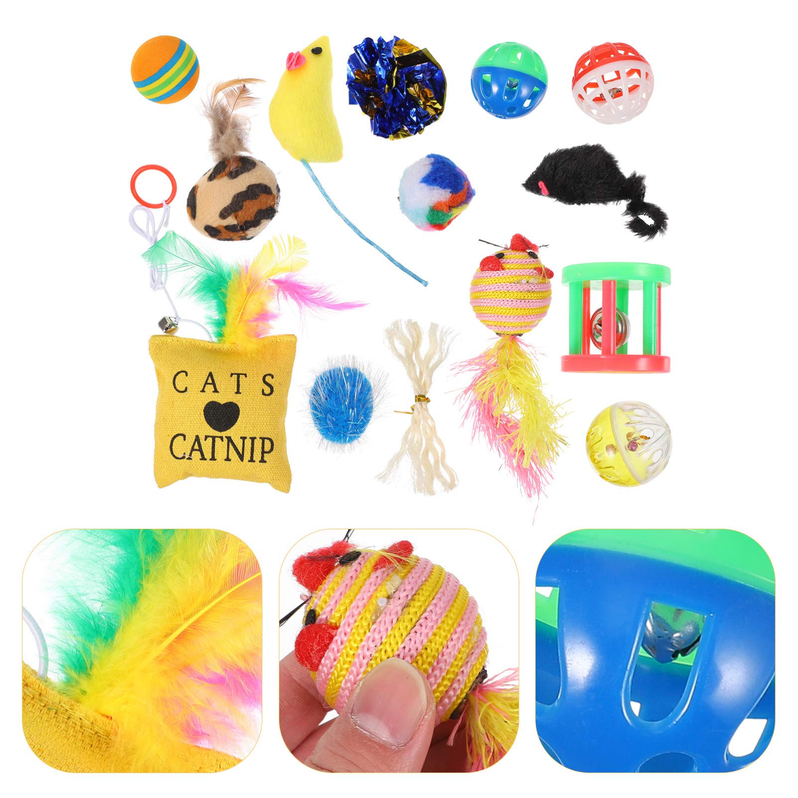 Balacoo 14pcs Kitten Toys Set - Interactive Cat Teaser, Chewing Catcher & Teething Toys for Kittens | Perfect for Playtime, Training & Dental Health