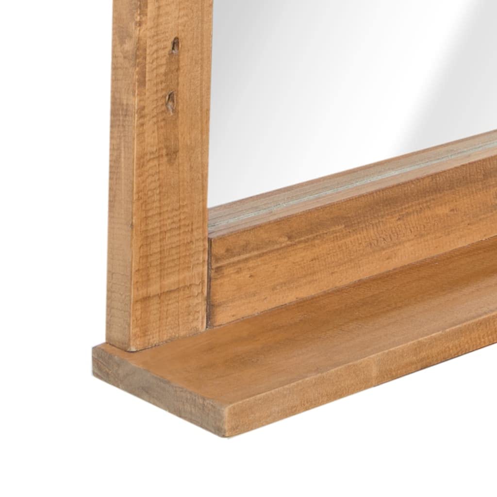 Eco-Friendly Solid Recycled Pinewood Bathroom Mirror - 27.6