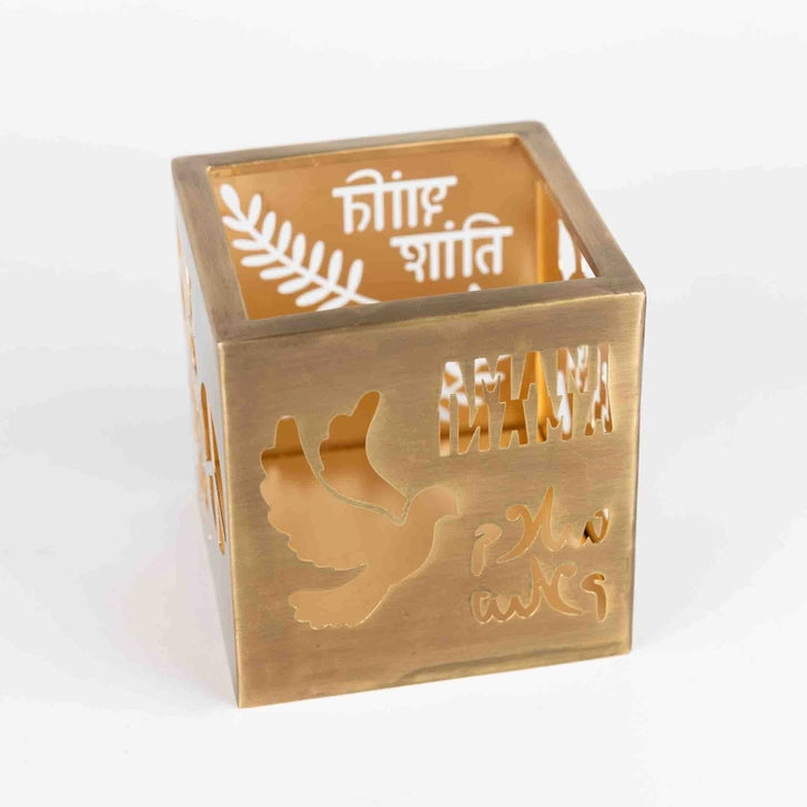Paz World Peace Candle Holder - Elegant Home Decor for Meditation & Relaxation - Perfect for Yoga Rooms, Spa Centers & Peaceful Home Ambiance