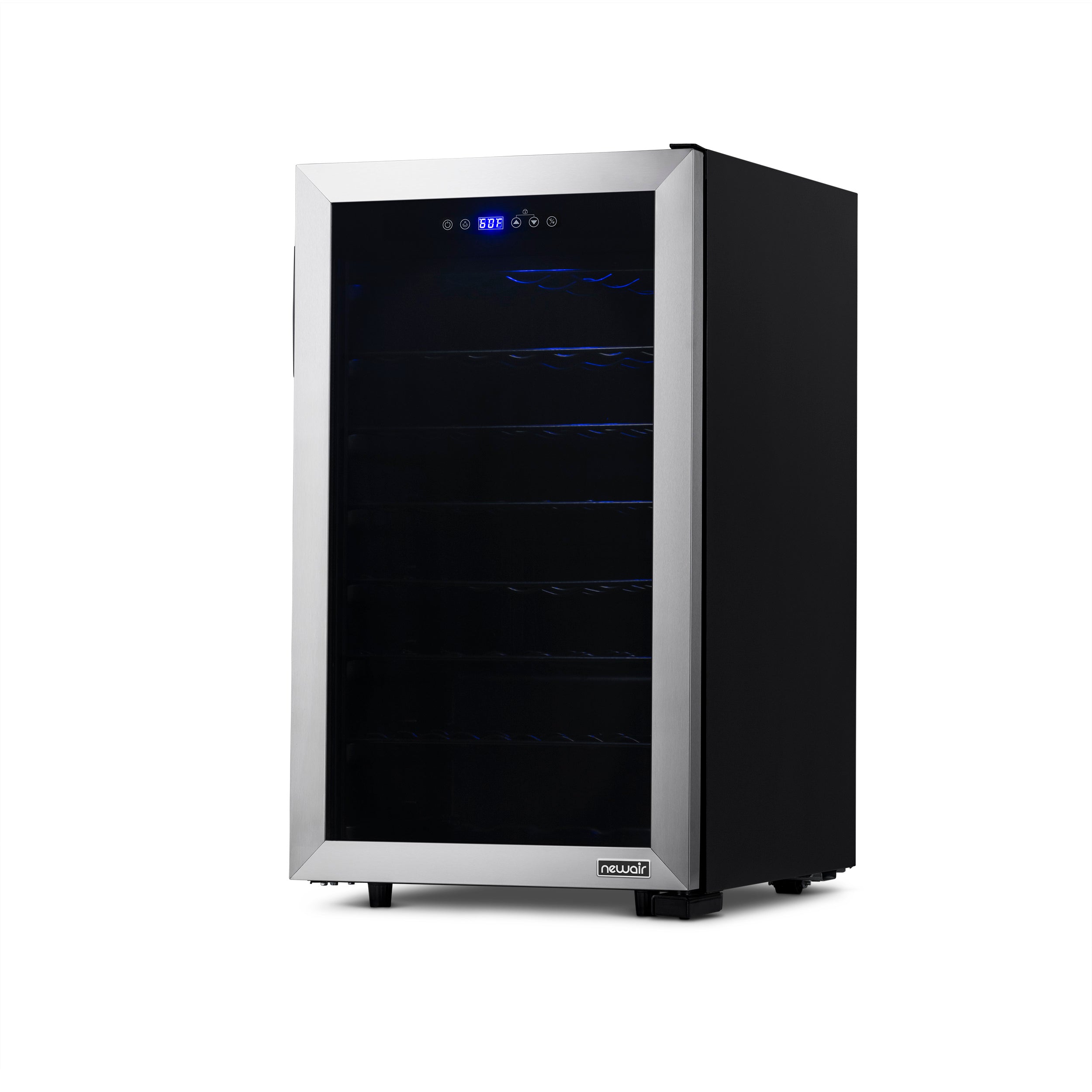 Newair® 50 Bottle 18.9 Stainless Steel Freestanding Wine Cooler Refrigerator - Perfect for Home Bars, Restaurants, and Wine Cellars
