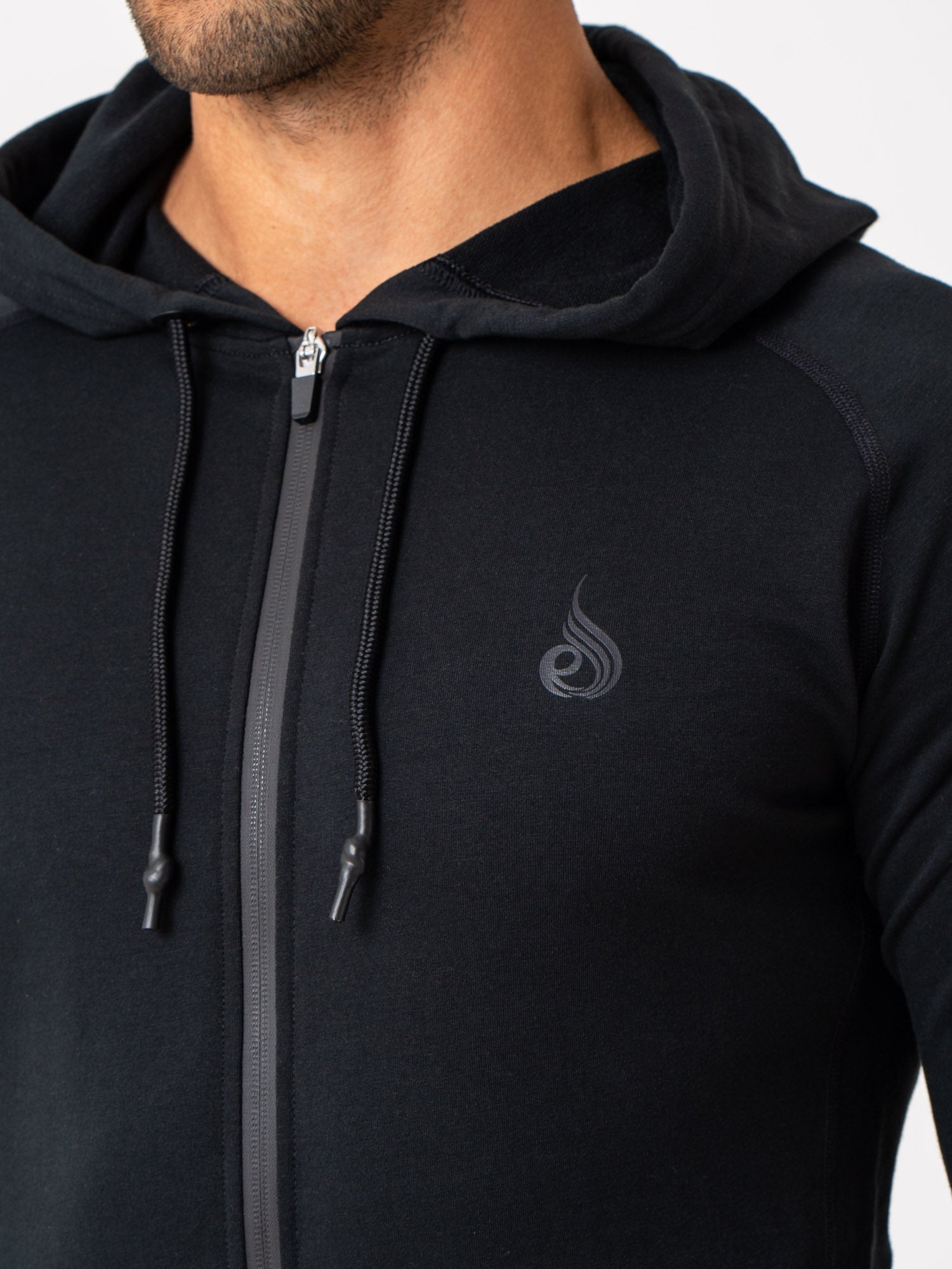 Endurance Zip Up Jacket for Men - Lightweight Waterproof Windbreaker with Hood - Perfect for Hiking, Running & Outdoor Activities - Black