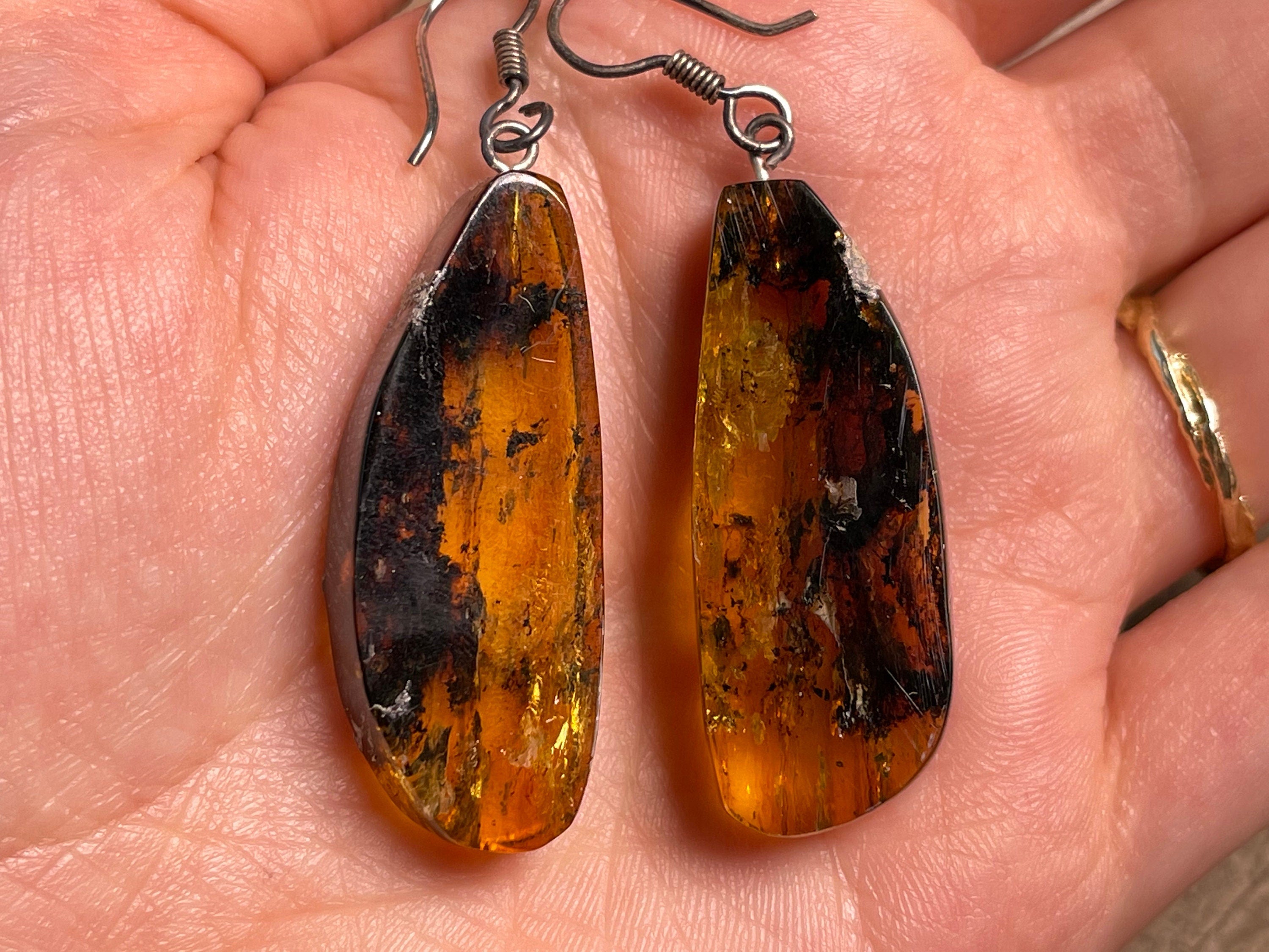 AMBER Crystal Earrings - Handmade Statement Dangle Earrings with Healing Stones | Elegant Jewelry for Women, Gift for Her | Perfect for Parties, Weddings & Special Occasions