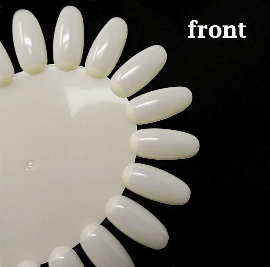 **10Pcs Paczo False Nail Tips Color Display Wheel - Transparent White Acrylic Nail Art Practice Board for Nail Polish Design & Training | Perfect for Salons, DIY Nail Art & Beginners**