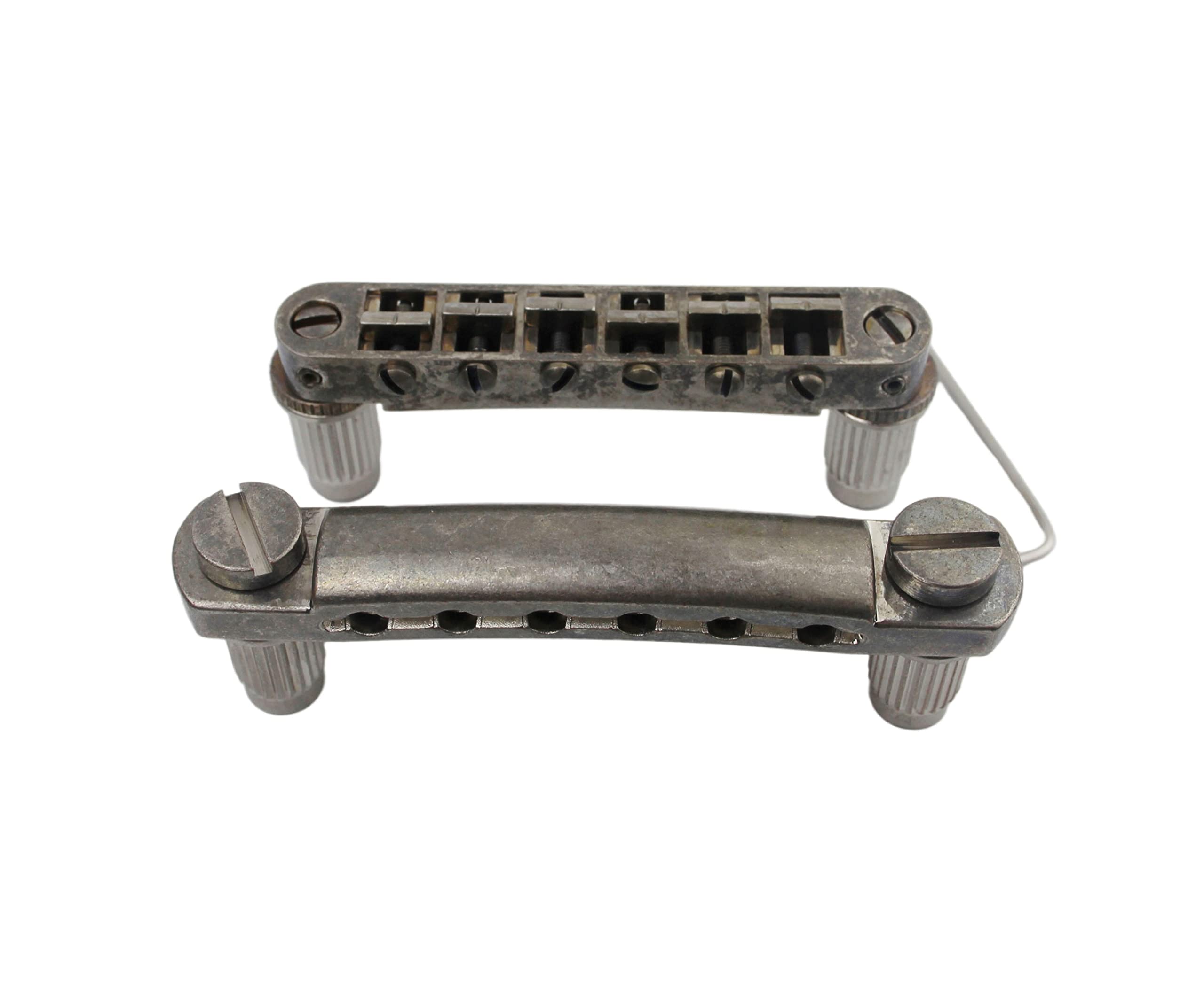 Guyker Tune-O-Matic Bridge & Stop Tailpiece Set with Anchors & Studs - Compatible with Gibson Les Paul, SG, Epiphone 6-String Electric Guitars - Perfect for Guitar Upgrades & Repairs - Ideal for Rock, Blues & Studio Performances