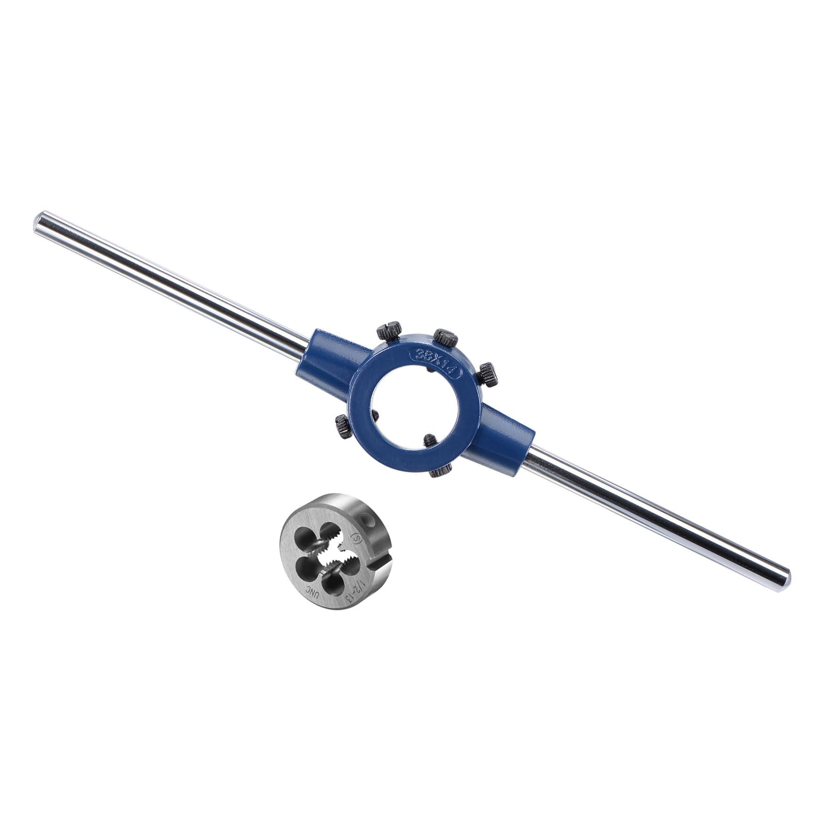 1/2-13 UNC Thread Die Handle Set with 26mm-38mm OD / M12-M16 Die Wrench Tool Kit - Thread Repair Tool for Metal Pipes, Bolts & DIY Projects - Perfect for Plumbing, Automotive & Home Improvement