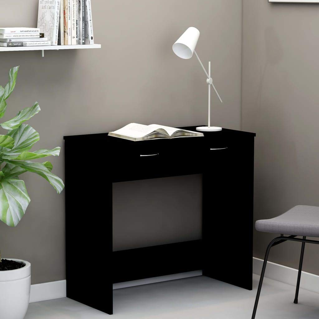 Modern Computer Desk with 2 Drawers - 31.5 Inch Sturdy Office Desk for Home Office, Gaming & Study - Writing Workstation, Notebook Table, Reading Table - Perfect for Small Spaces & Remote Work (31.5x15.7x29.5 Inch, Chipboard)