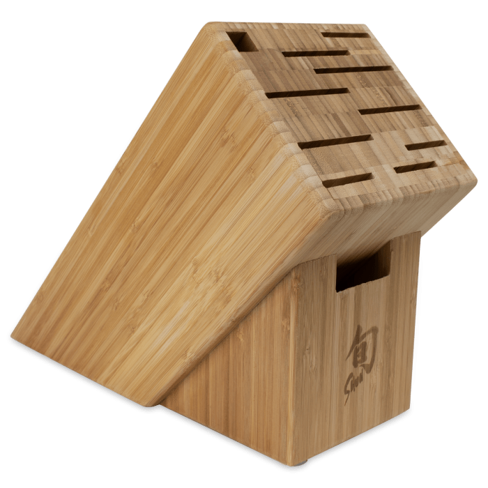 Shun 11 Slot Bamboo Knife Block - Premium Knife Storage Organizer for Kitchen Countertop - Perfect for Chefs & Home Cooks