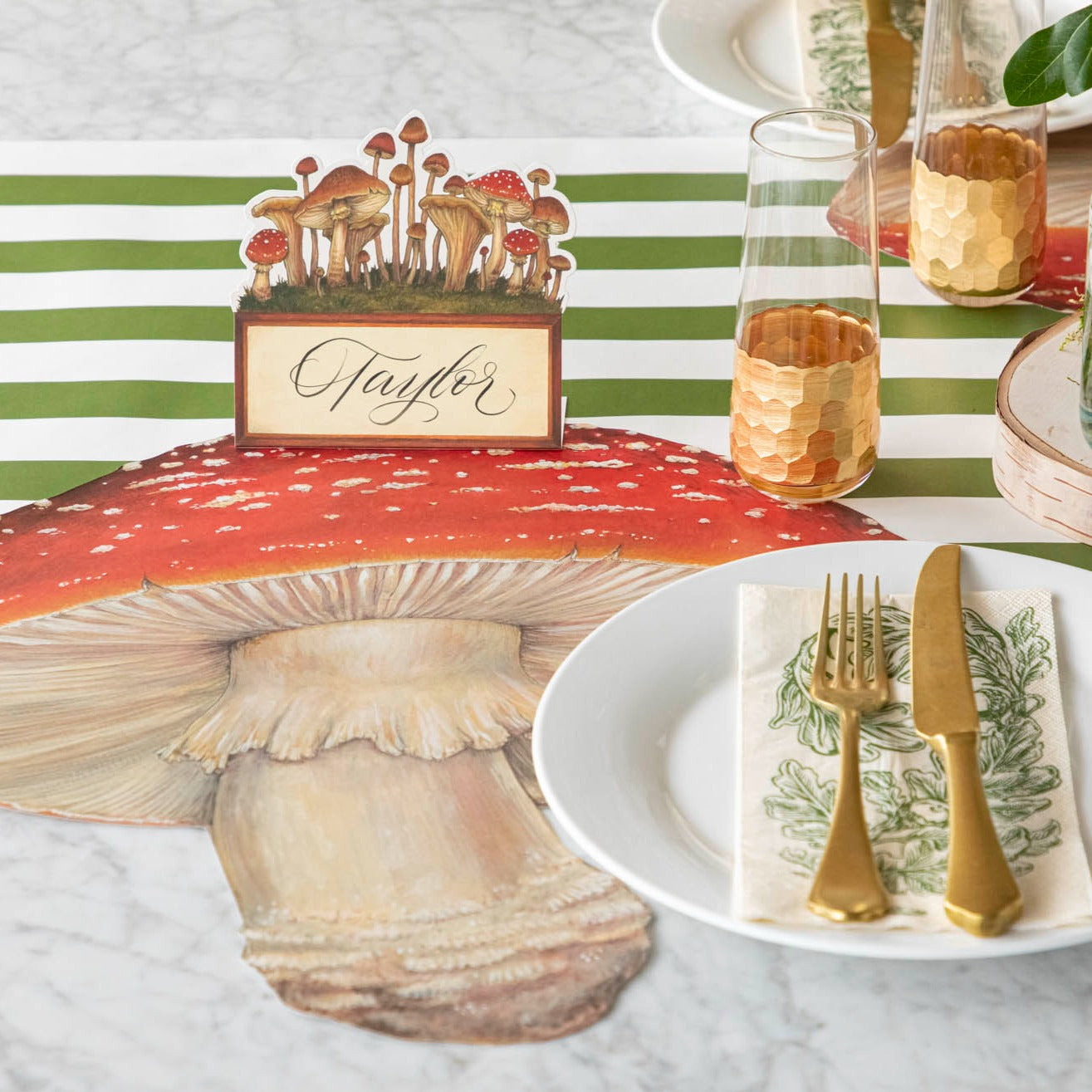 Eco-Friendly Die-Cut Mushroom Placemat for Dining Table - Perfect for Kitchen, Party, and Home Decor