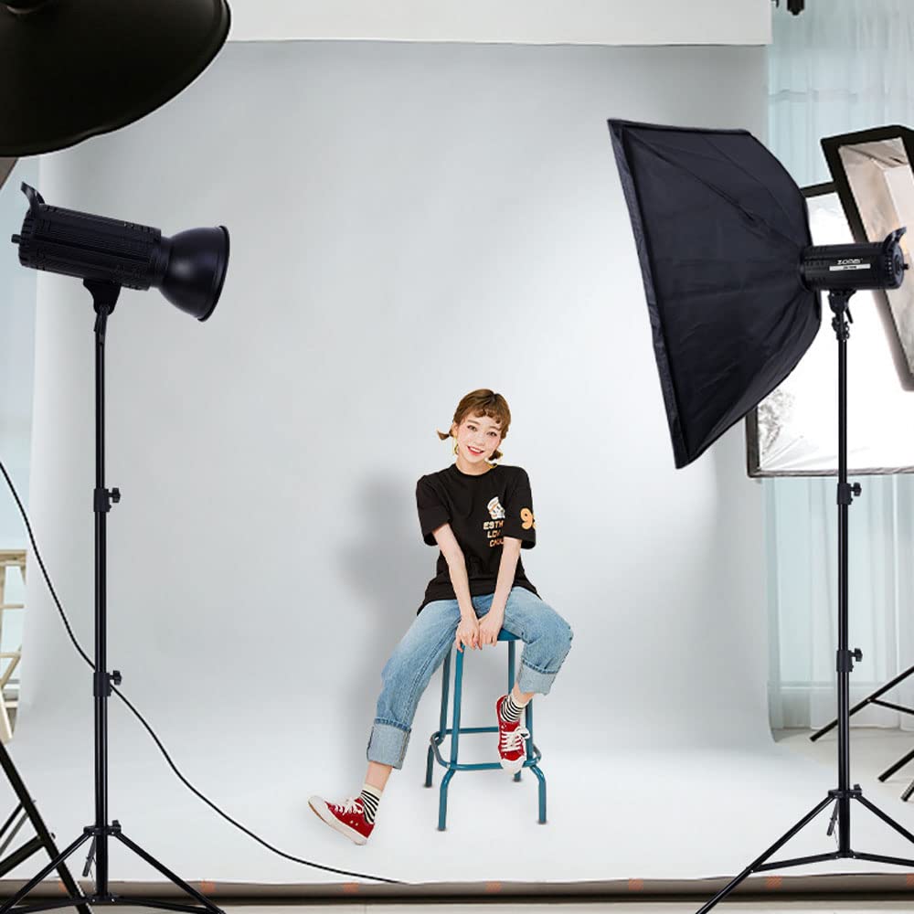Professional 8.5ft Heavy Duty Aluminum Alloy Photography Light Stand with Spring Cushion - 2 Pack Studio Lighting Stand for Softbox, Ring Light, Strobe & Flash - Perfect for Portrait, Product & YouTube Video Shooting