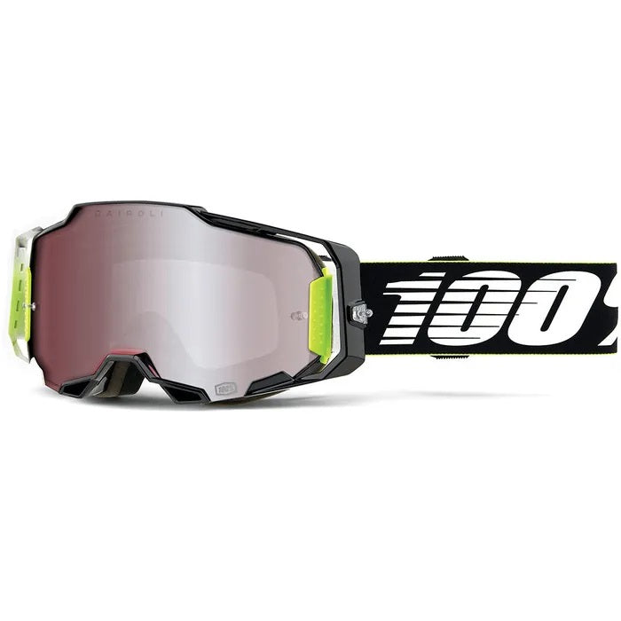 Armega MX Goggles - 100% UV Protection Motorcycle Goggles with Mirror Lens for Off-Road Racing & Snow Sports