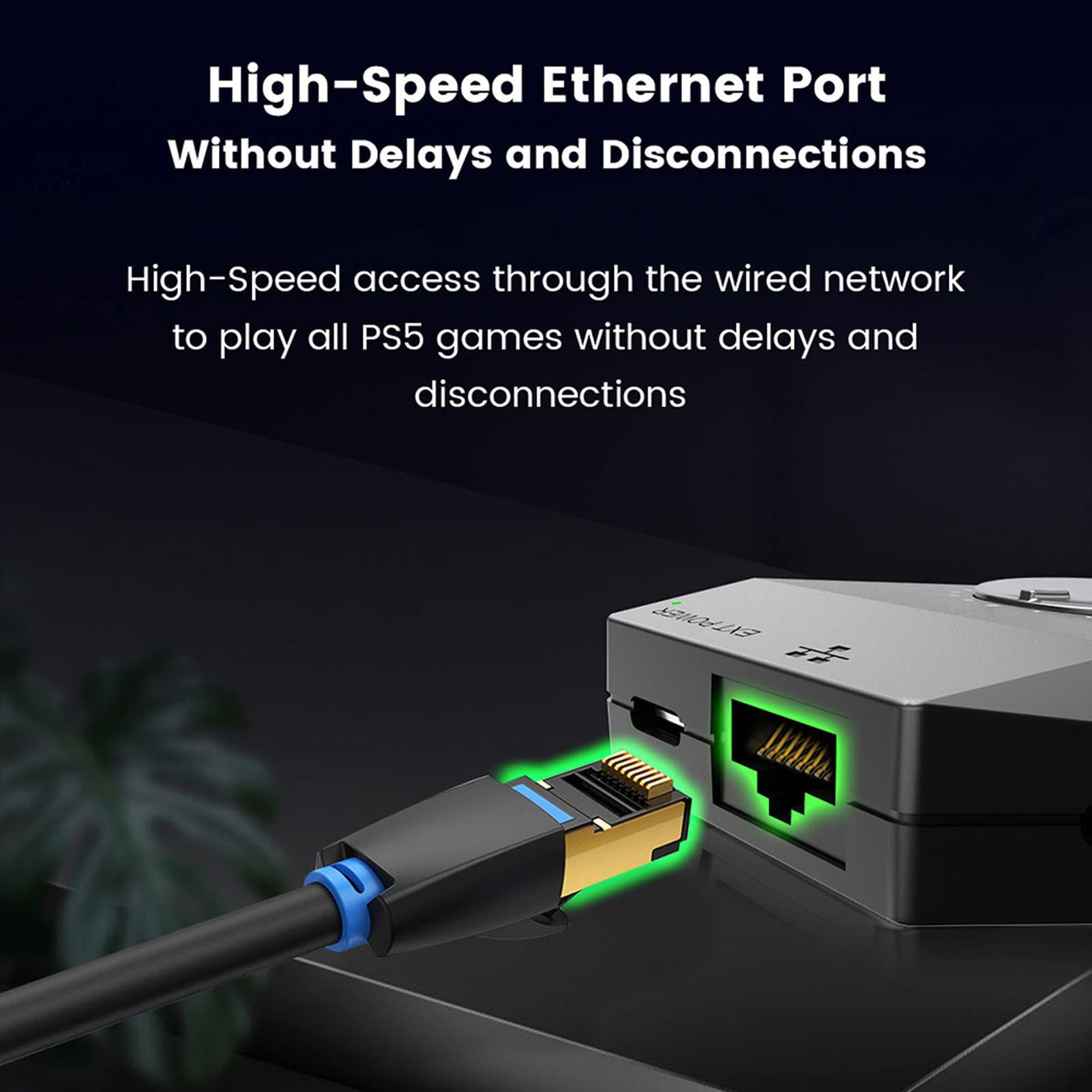 PS5 Game Adapter with Ethernet Port & Bluetooth 5.0 - USB Keyboard Mouse Converter for PS5 Console - Compatible with XIM, ReaSnow, Titan & Cronus - Works with All PS5 Games - Perfect for Competitive Gaming & FPS Titles