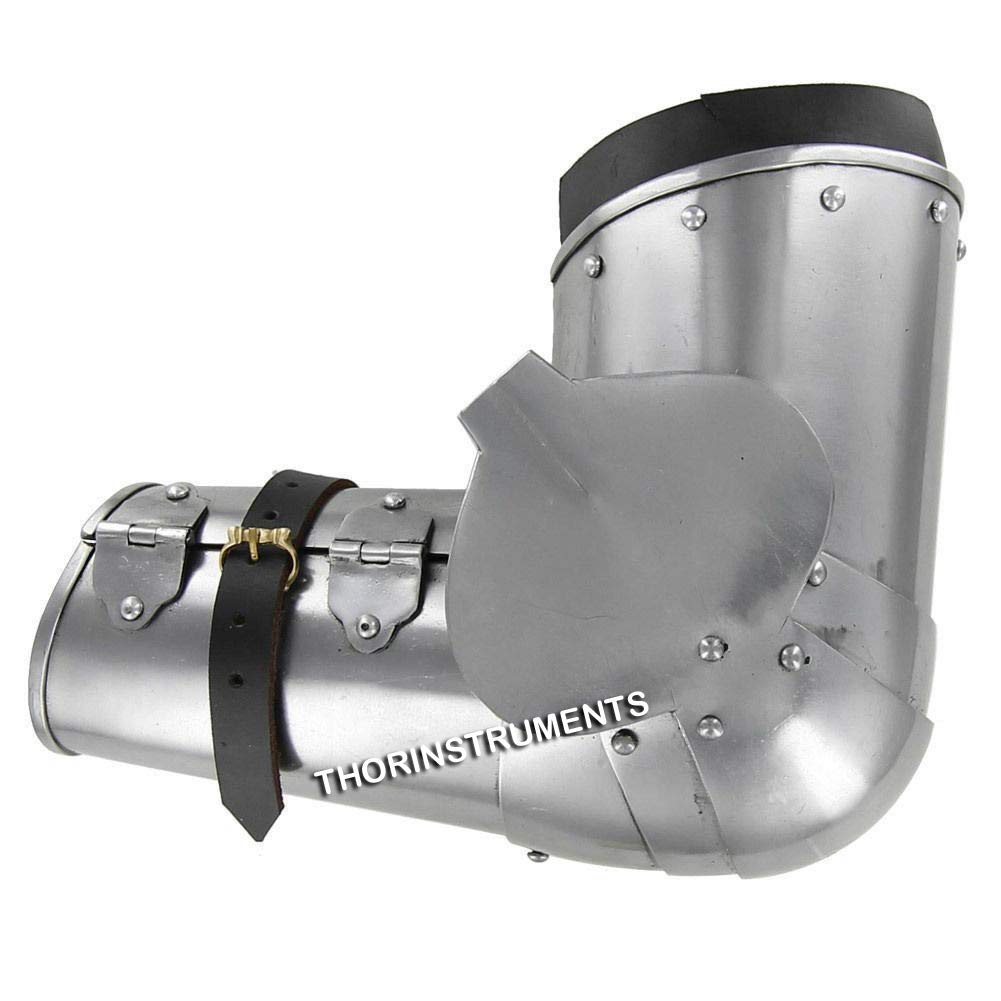 THOR INSTRUMENTS Medieval Armor Set - Metal Arm Bracers with Greaves Leg Guards for Men | Viking Cosplay, LARP, Renaissance Faire, Halloween Costume & Rustic Home Decor | Perfect Gift for History Enthusiasts