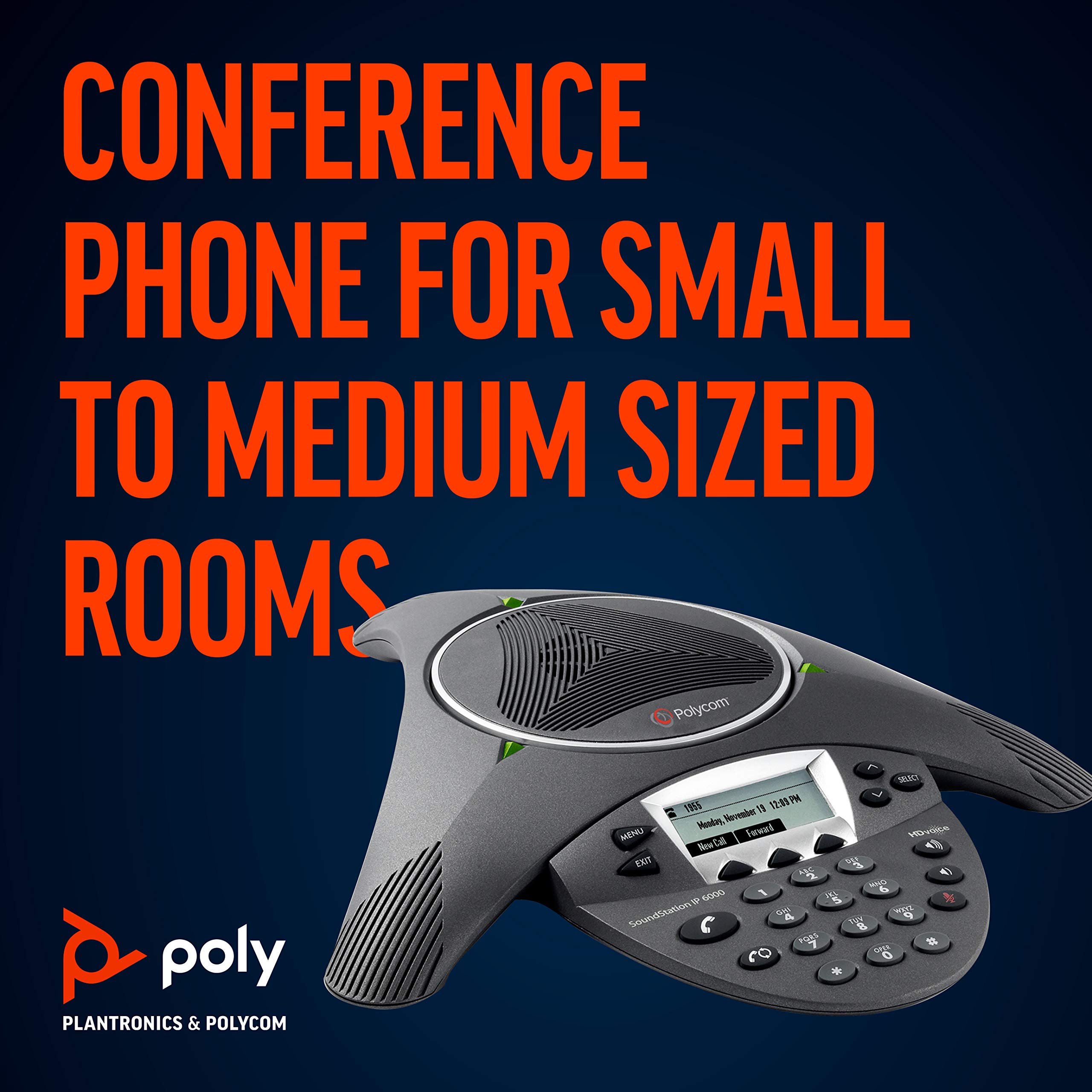 Polycom SoundStation IP 6000 Conference Phone with Power Supply - Ideal for Office Meetings & Remote Team Collaboration