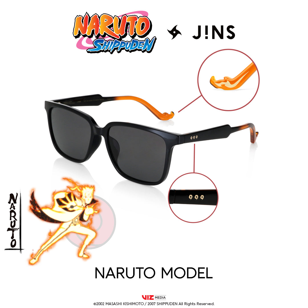 JINS x NARUTO NARUTO SG Model Black Anime Glasses - Stylish Eyewear for Naruto Fans, Cosplay & Daily Wear